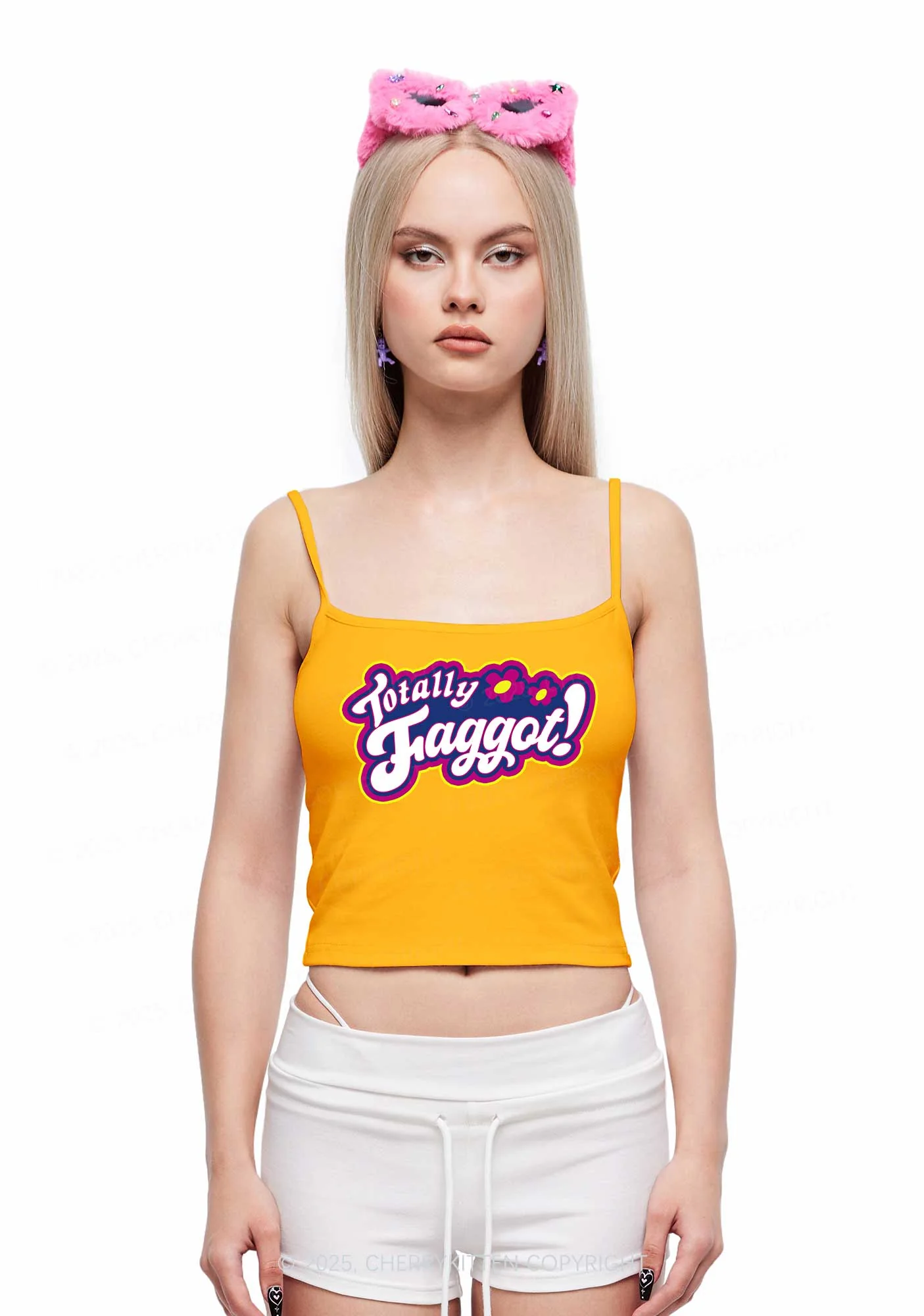Totally Faggot Pride Y2K Spaghetti Strap Cami Cherrykitten - Image 2