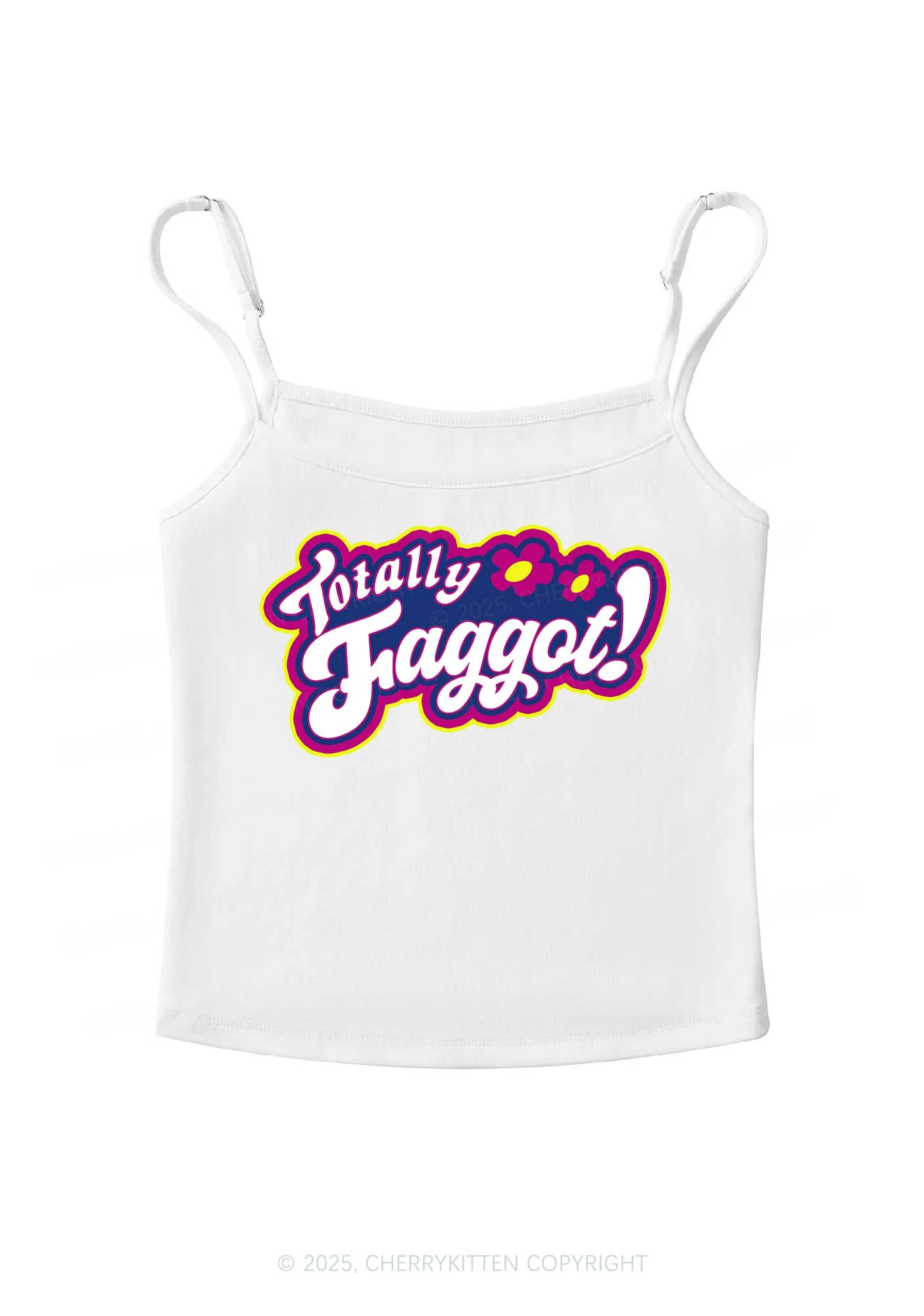 Totally Faggot Pride Y2K Spaghetti Strap Cami Cherrykitten - Image 3