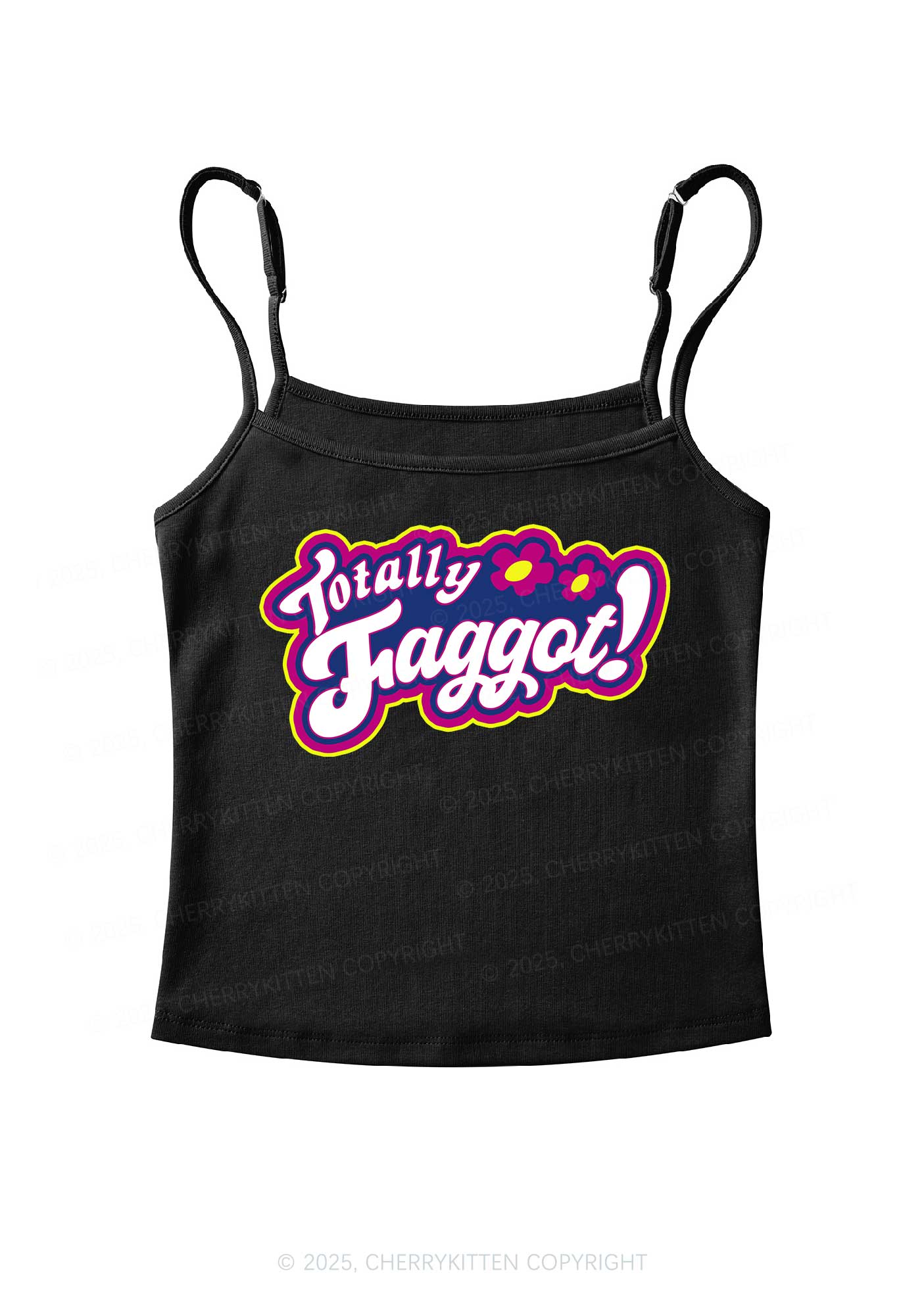 Totally Faggot Pride Y2K Spaghetti Strap Cami Cherrykitten - Image 4
