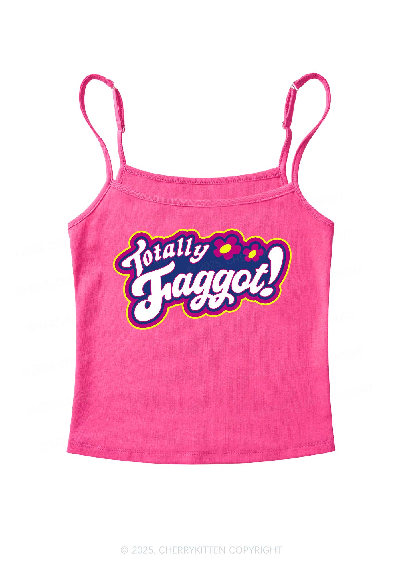 Totally Faggot Pride Y2K Spaghetti Strap Cami Cherrykitten - Image 5