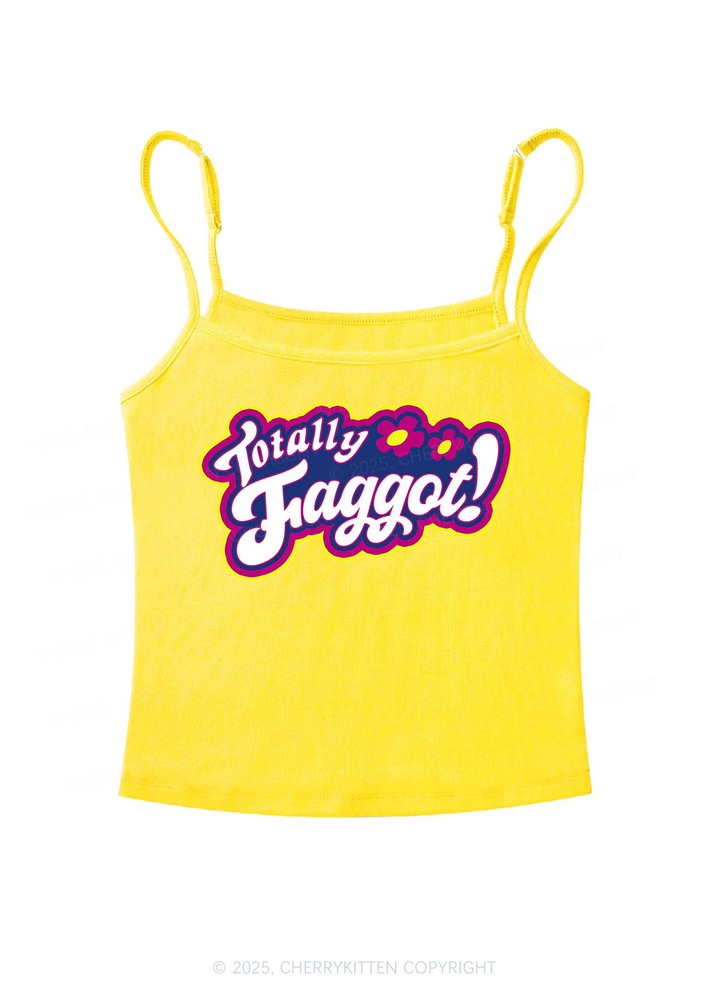 Totally Faggot Pride Y2K Spaghetti Strap Cami Cherrykitten - Image 7