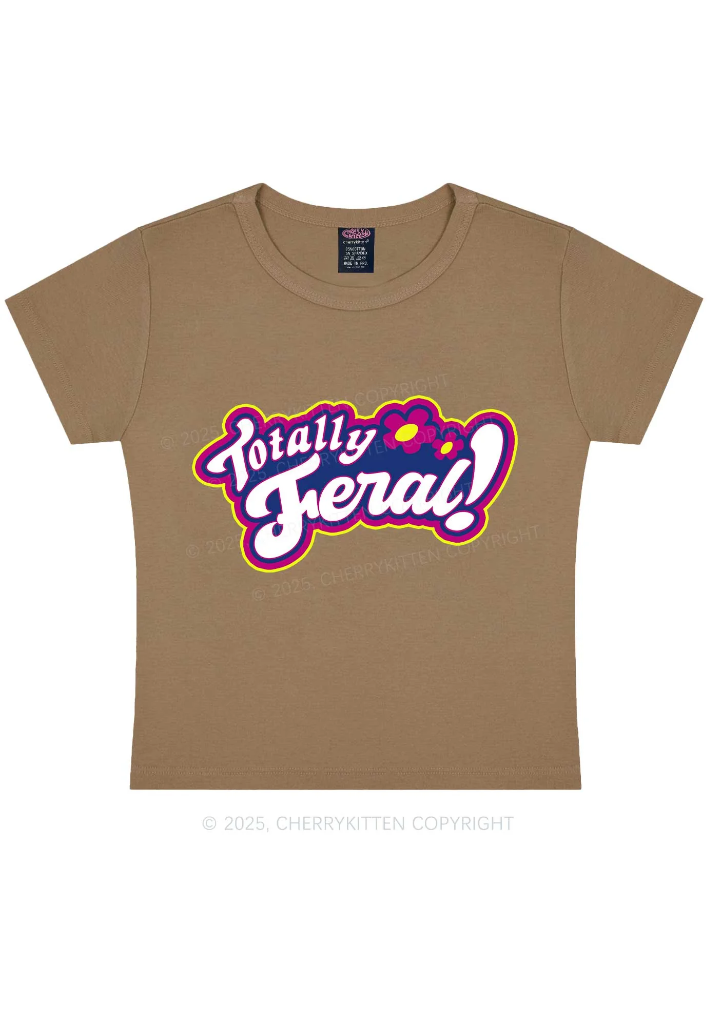Totally Feral Y2K Baby Tee Cherrykitten - Image 11