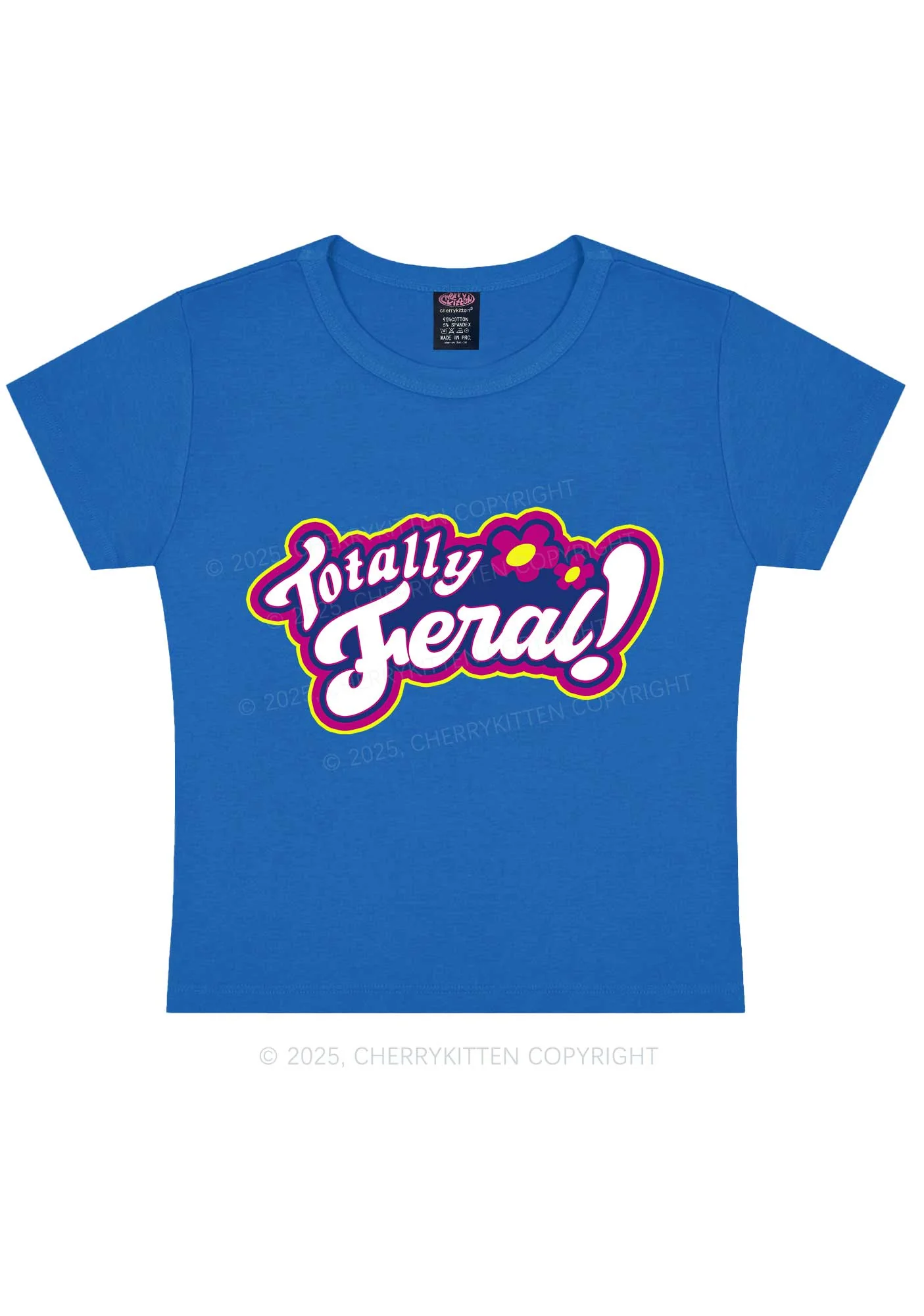 Totally Feral Y2K Baby Tee Cherrykitten - Image 8