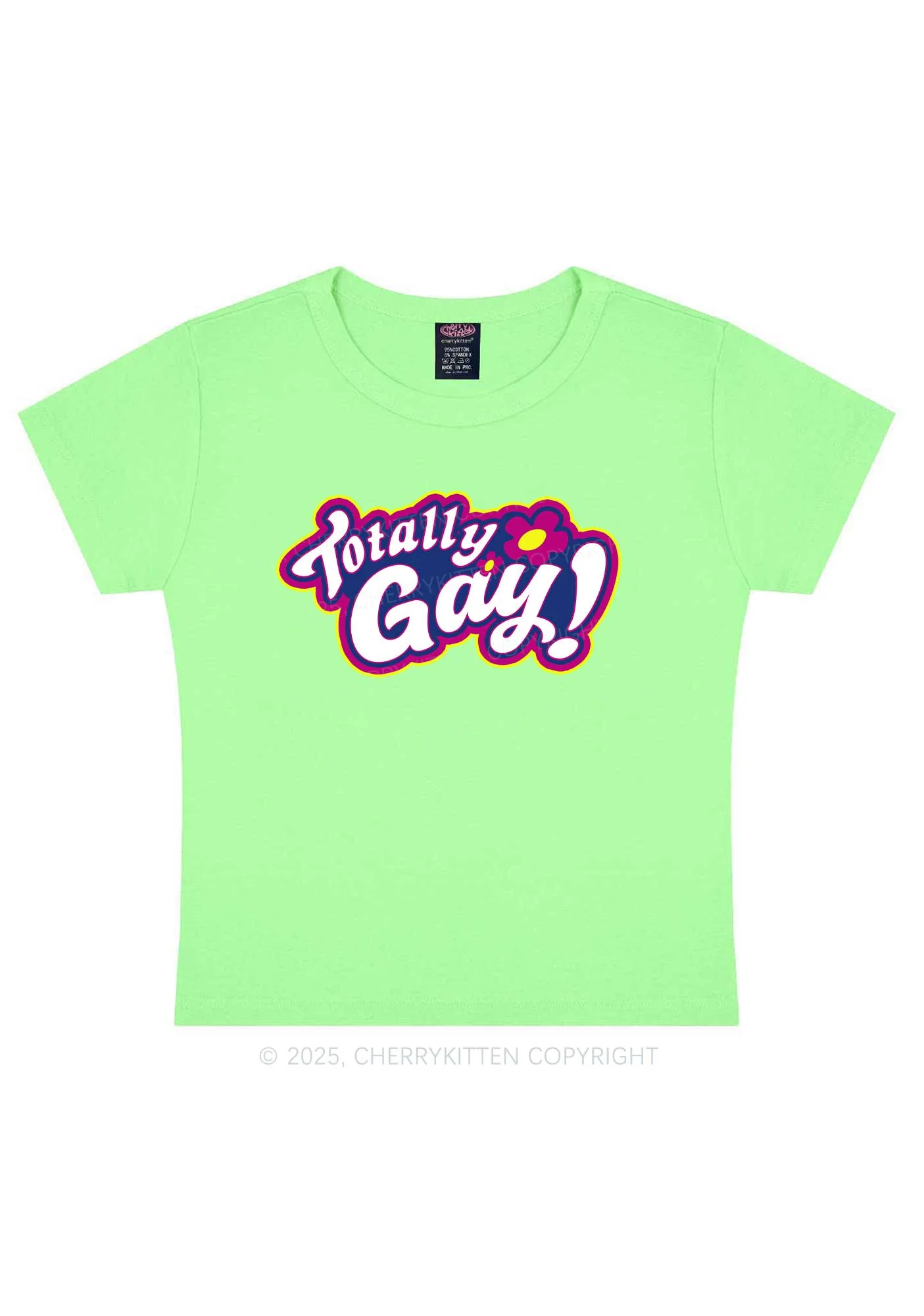 Totally Gay Pride Y2K Baby Tee Cherrykitten - Image 11