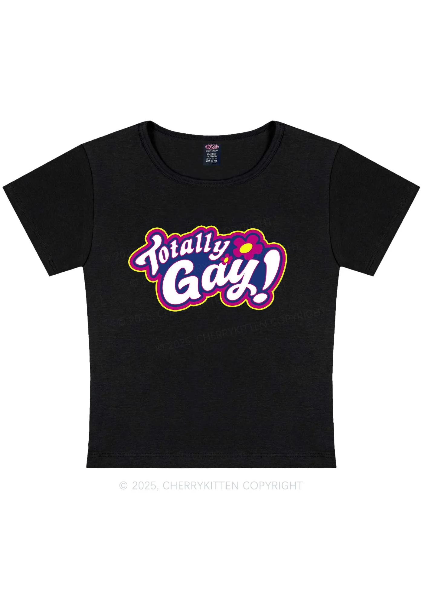 Totally Gay Pride Y2K Baby Tee Cherrykitten - Image 4