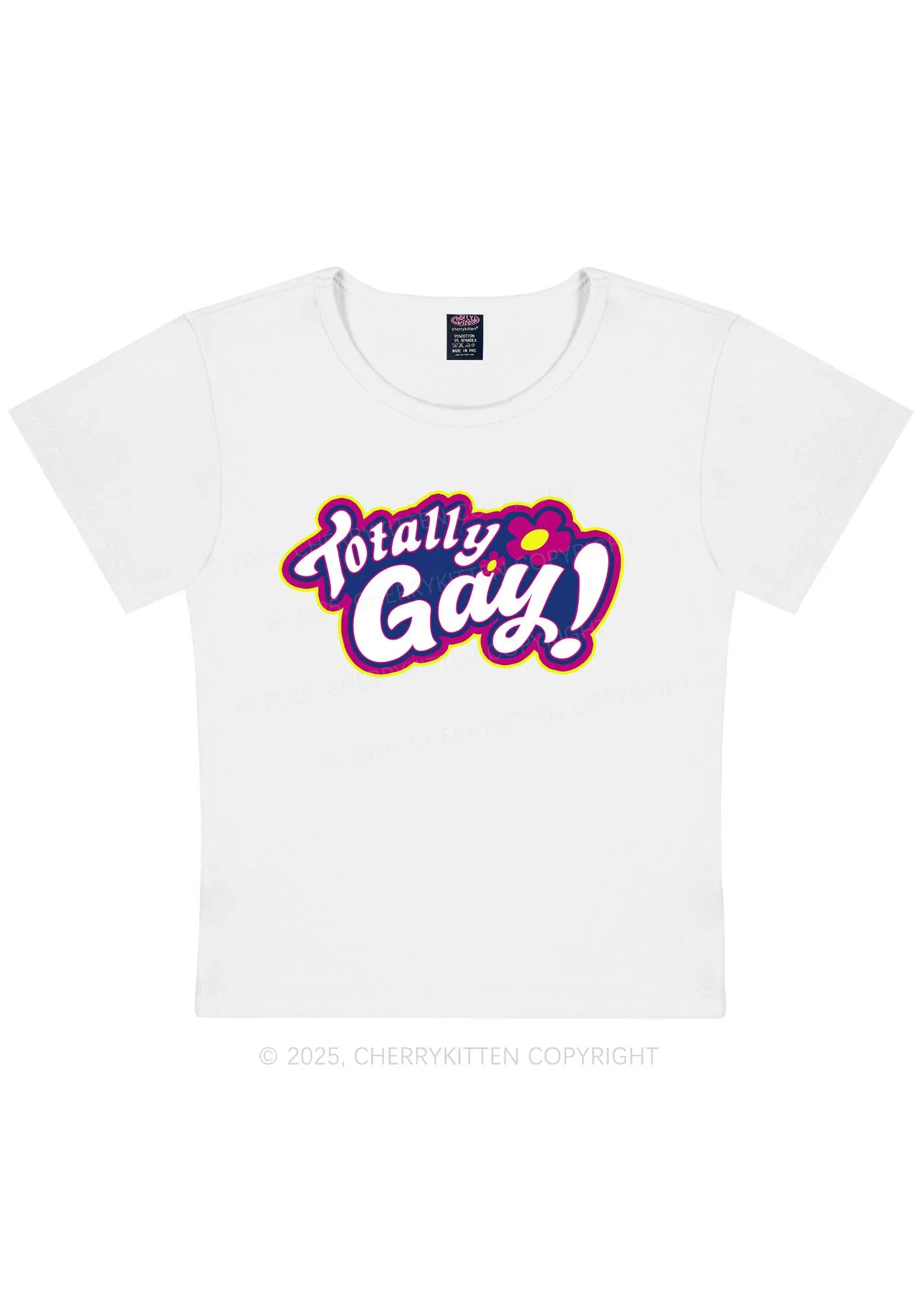 Totally Gay Pride Y2K Baby Tee Cherrykitten - Image 5
