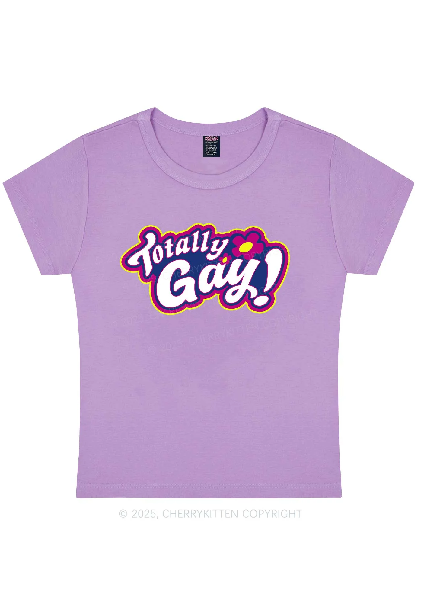 Totally Gay Pride Y2K Baby Tee Cherrykitten - Image 6
