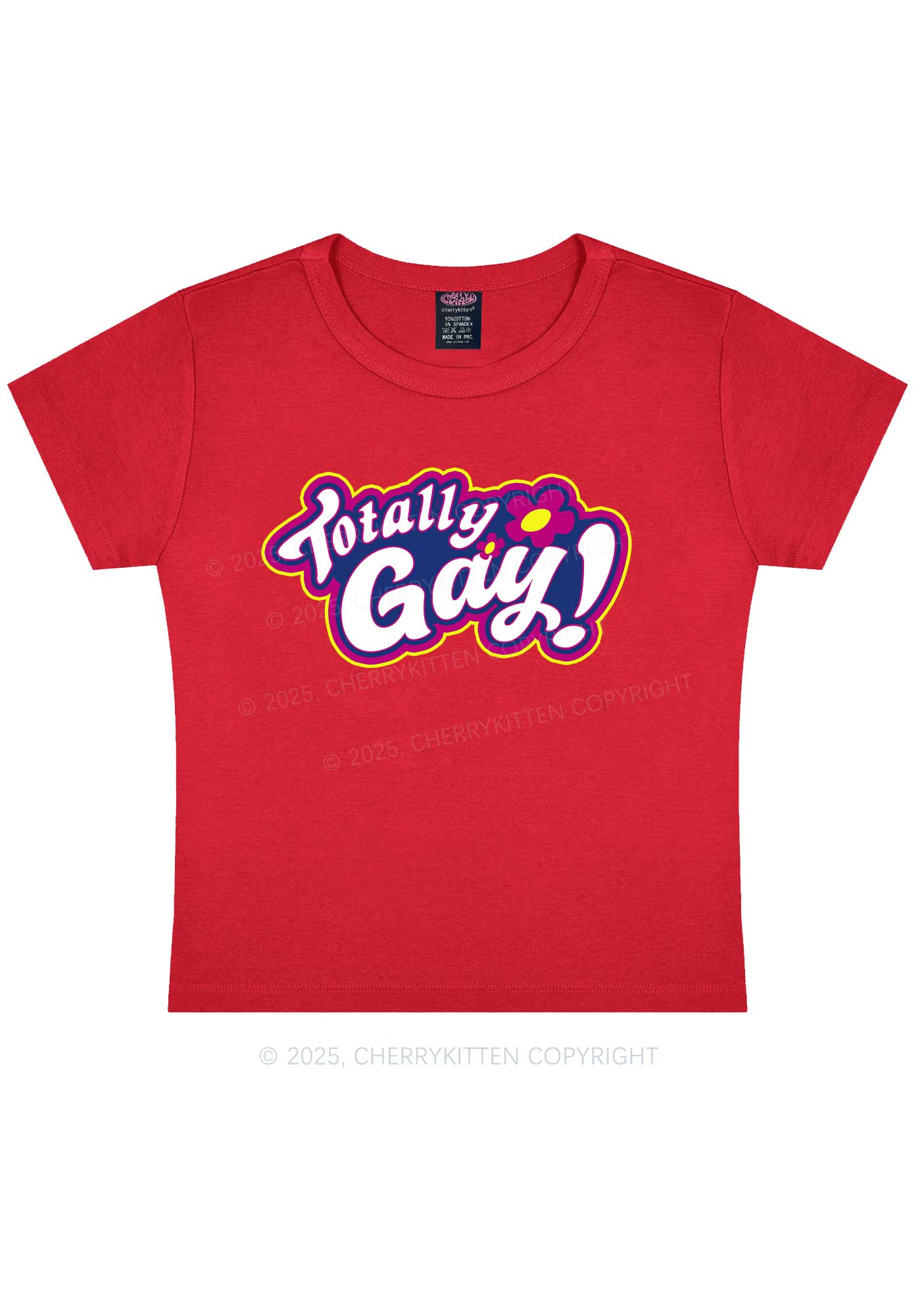 Totally Gay Pride Y2K Baby Tee Cherrykitten - Image 8