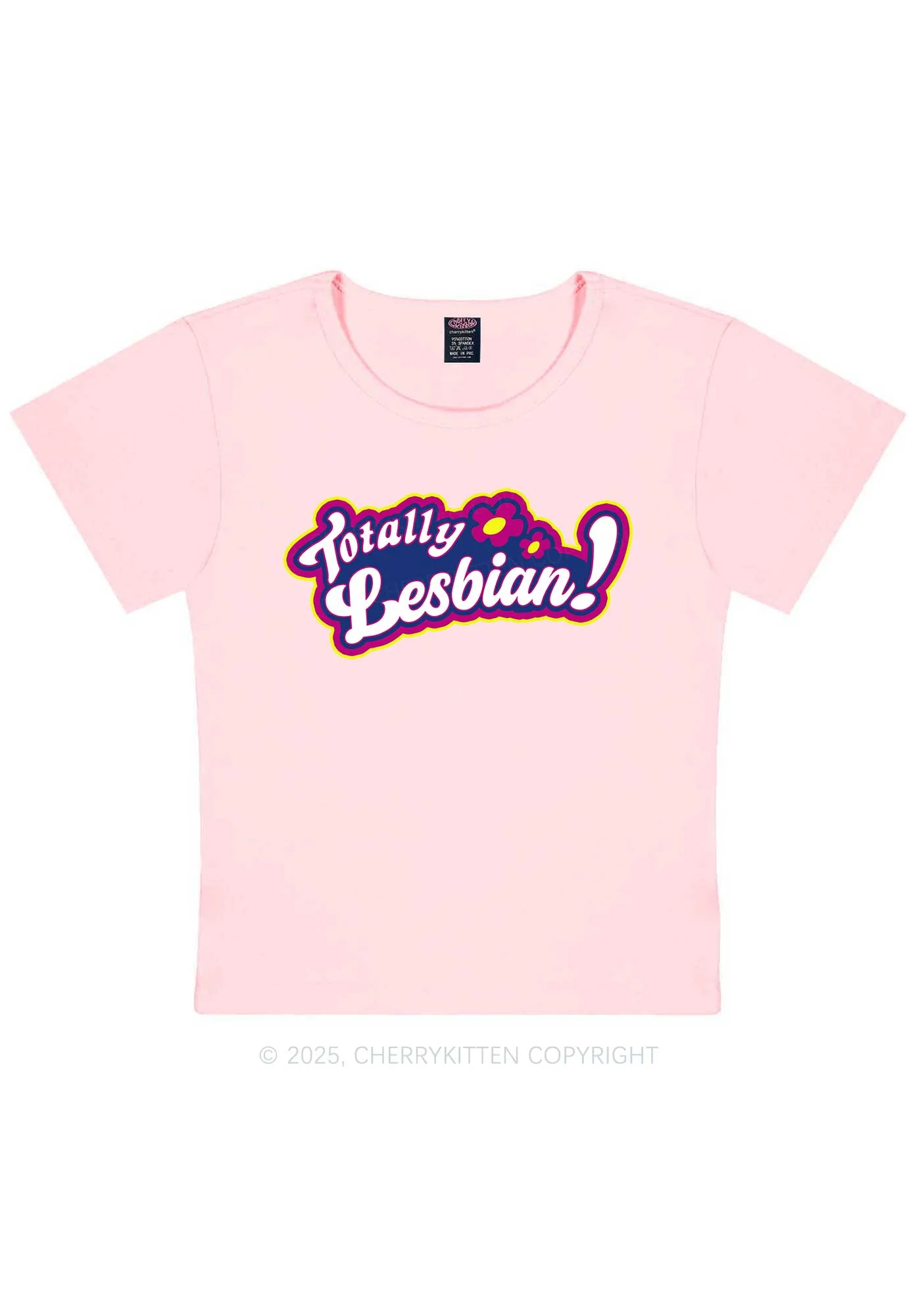 Totally Lesbian Pride Y2K Baby Tee Cherrykitten - Image 11