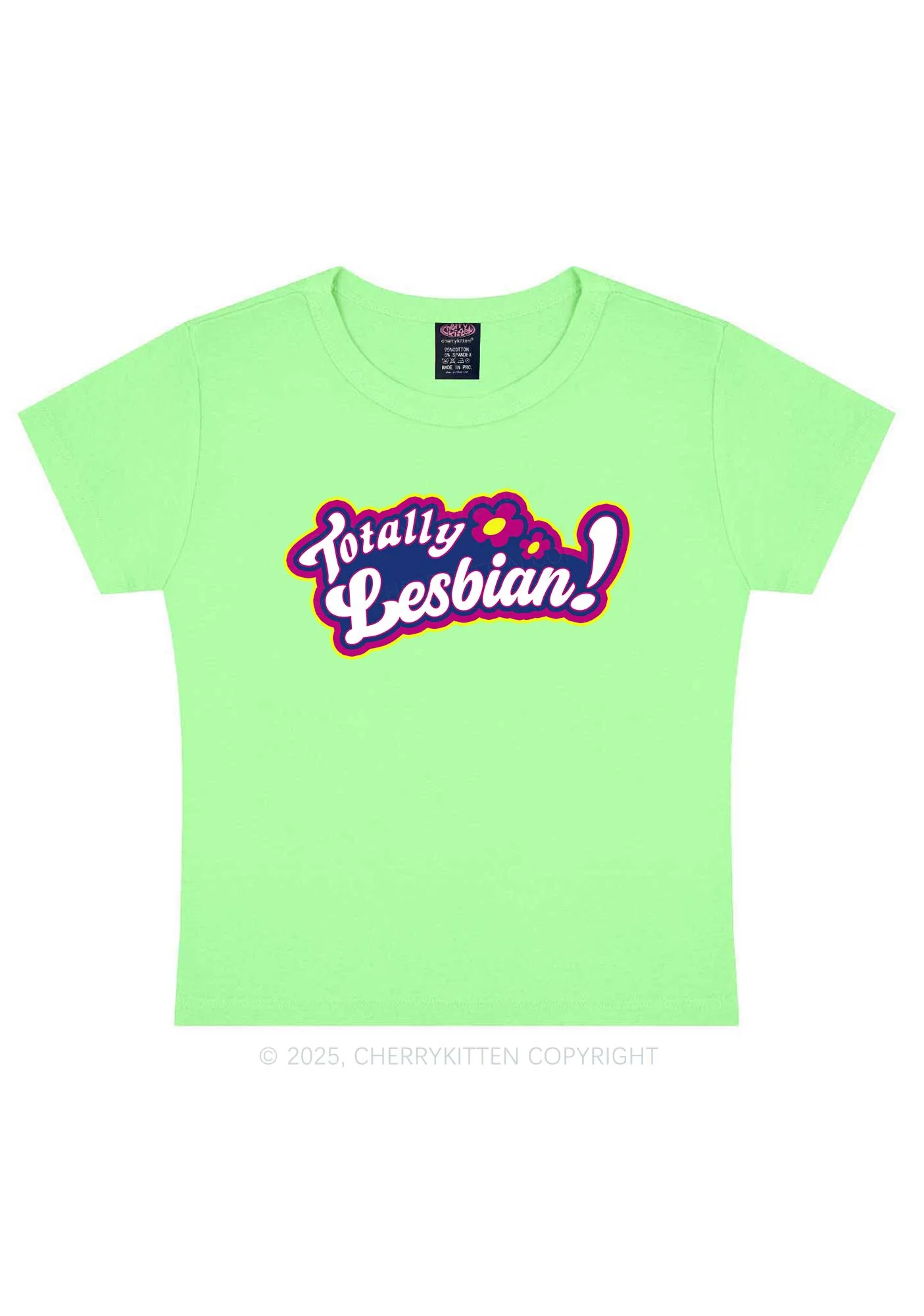 Totally Lesbian Pride Y2K Baby Tee Cherrykitten - Image 12