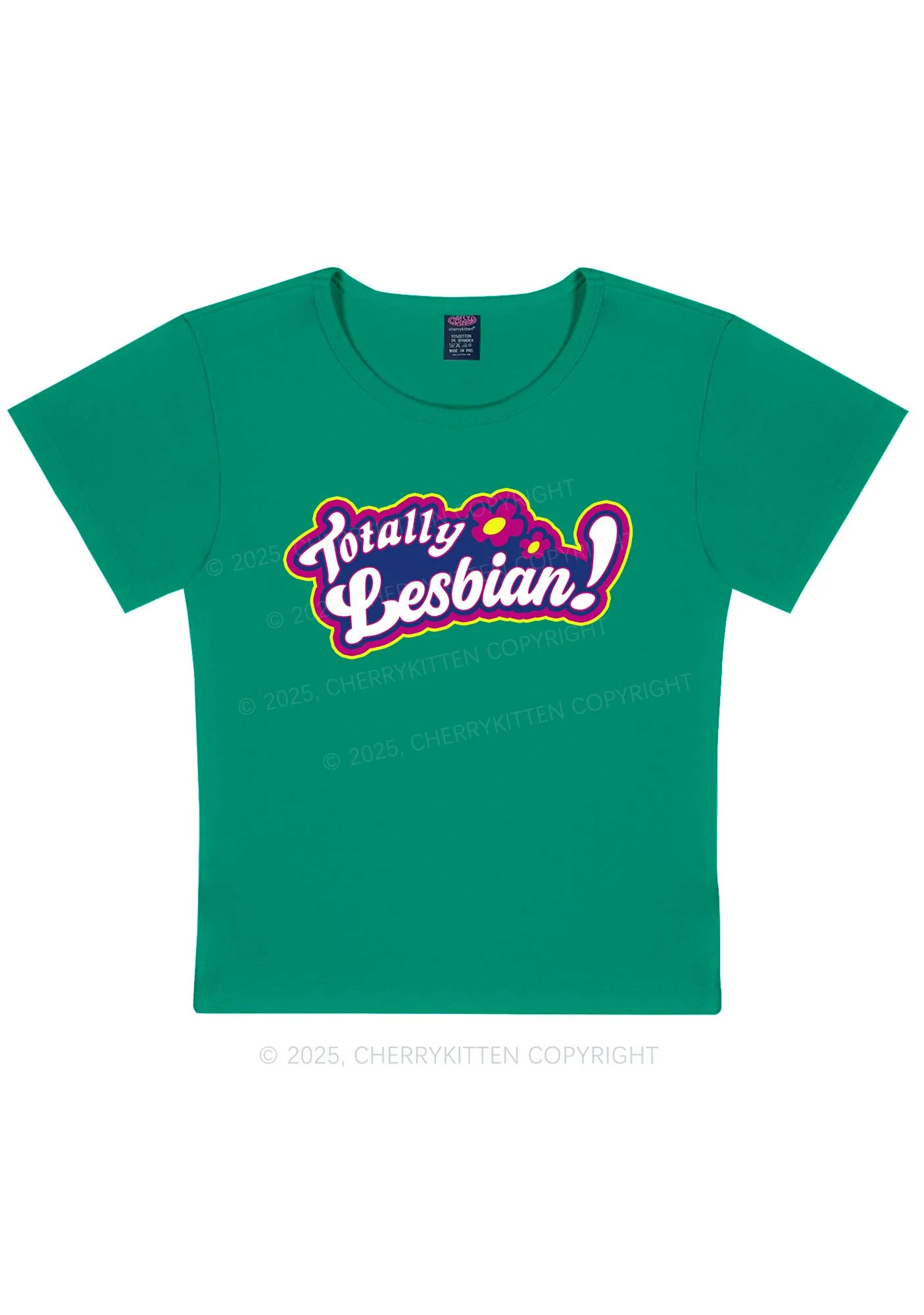 Totally Lesbian Pride Y2K Baby Tee Cherrykitten - Image 13