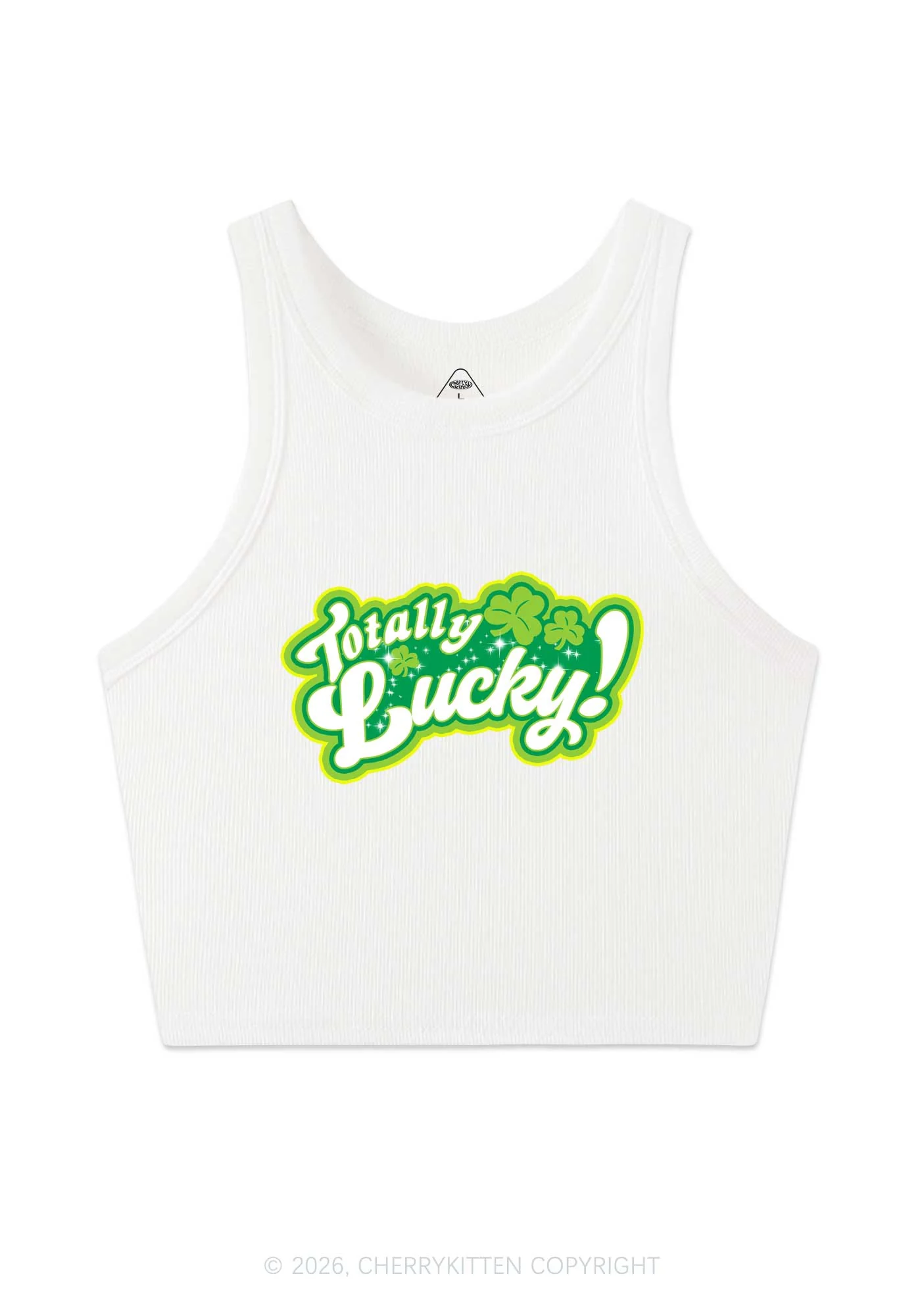 Totally Lucky St Patricks Y2K Crop Tank Top Cherrykitten - Image 4