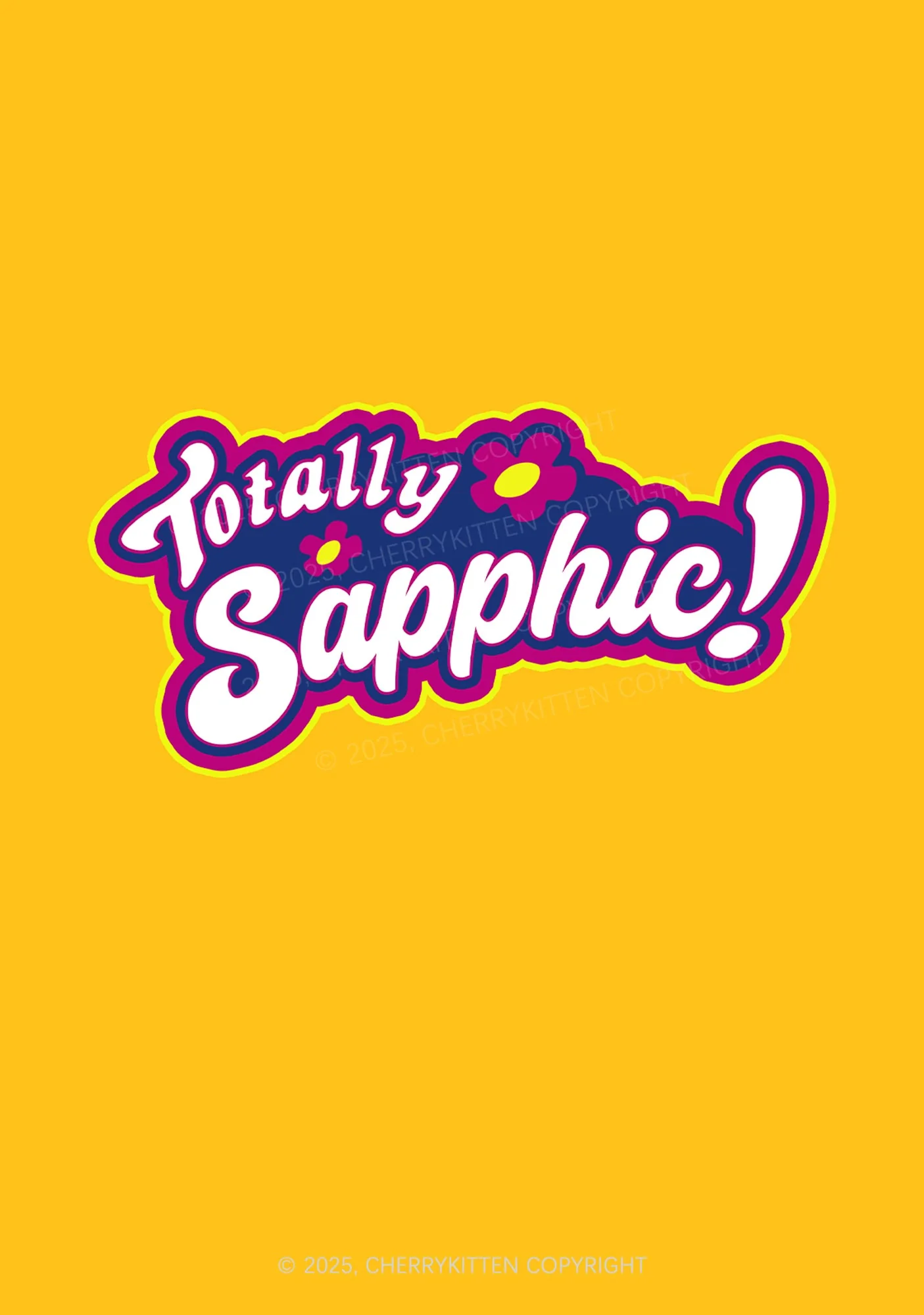 Totally Sapphic Pride 1Pc Y2K Pin Badge Cherrykitten - Image 2