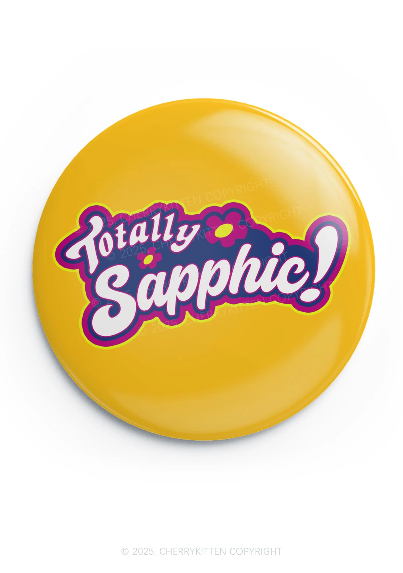 Totally Sapphic Pride 1Pc Y2K Pin Badge Cherrykitten - Image 3
