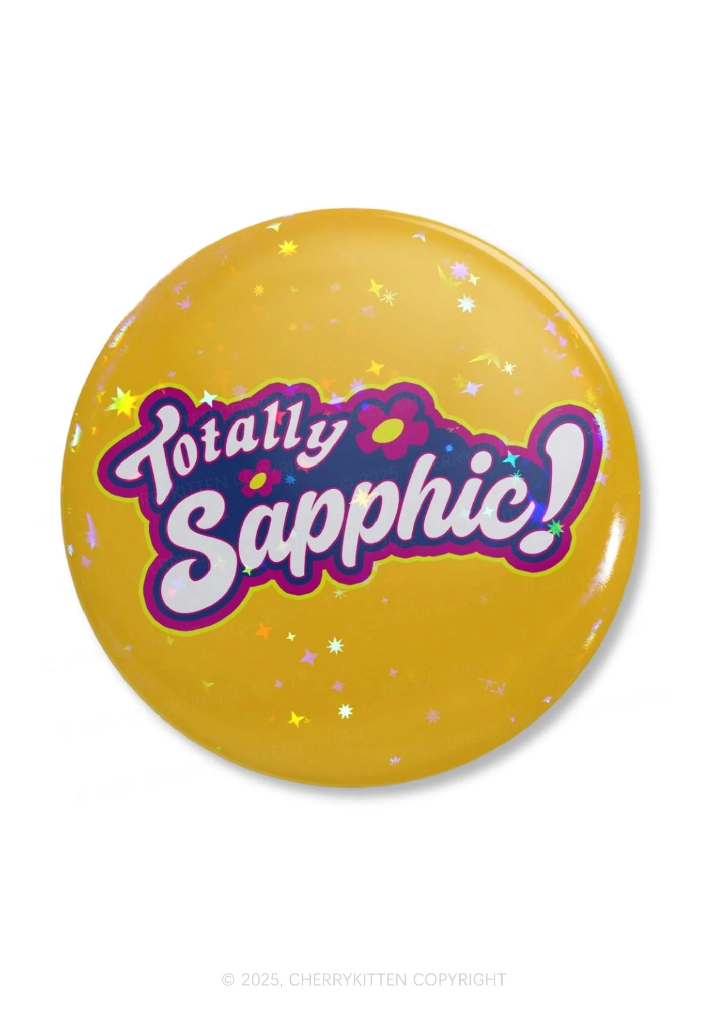 Totally Sapphic Pride 1Pc Y2K Pin Badge Cherrykitten - Image 4
