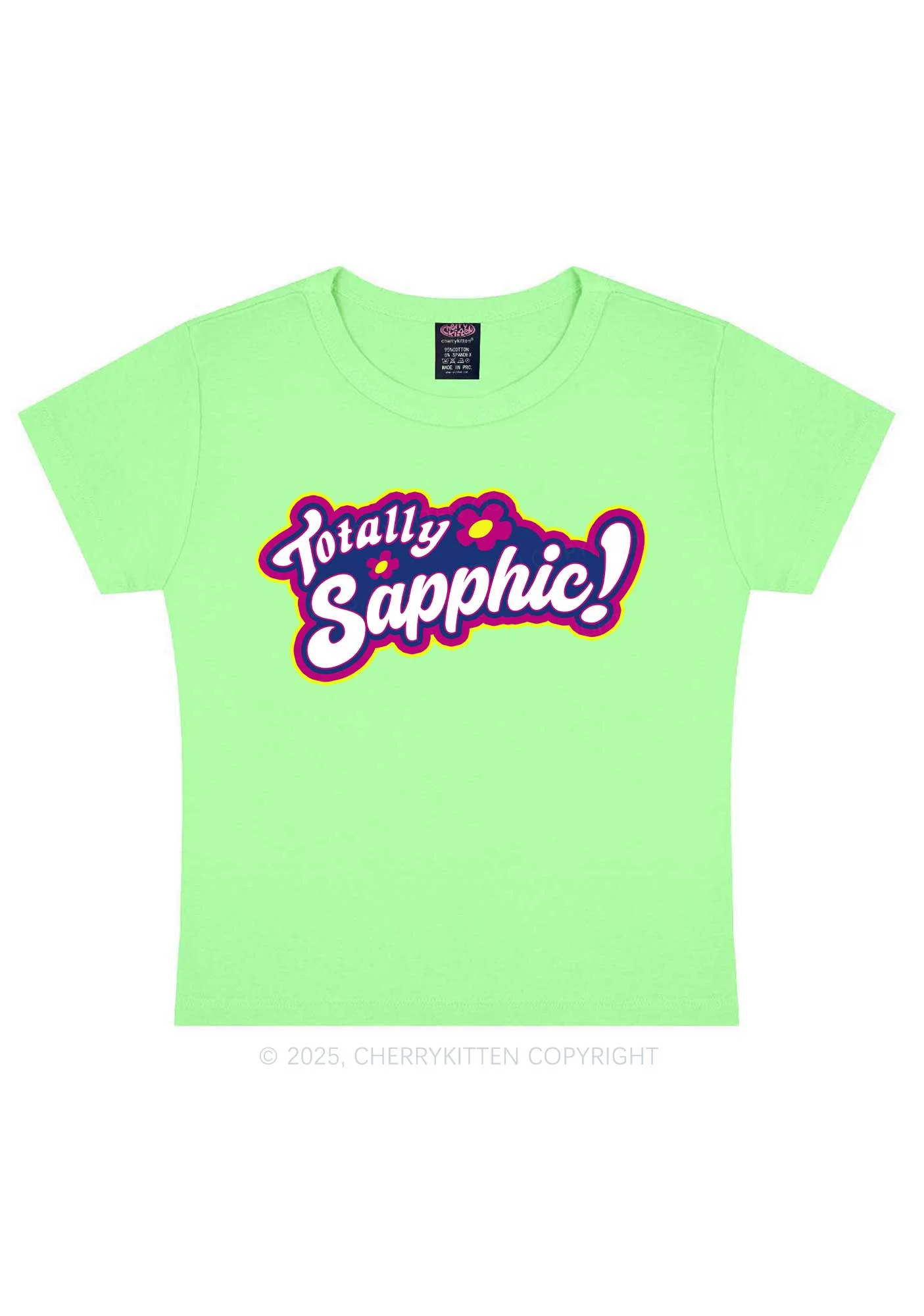 Totally Sapphic Pride Y2K Baby Tee Cherrykitten - Image 11