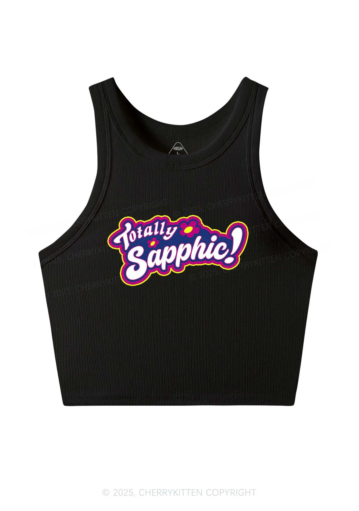 Totally Sapphic Pride Y2K Crop Tank Top Cherrykitten - Image 3