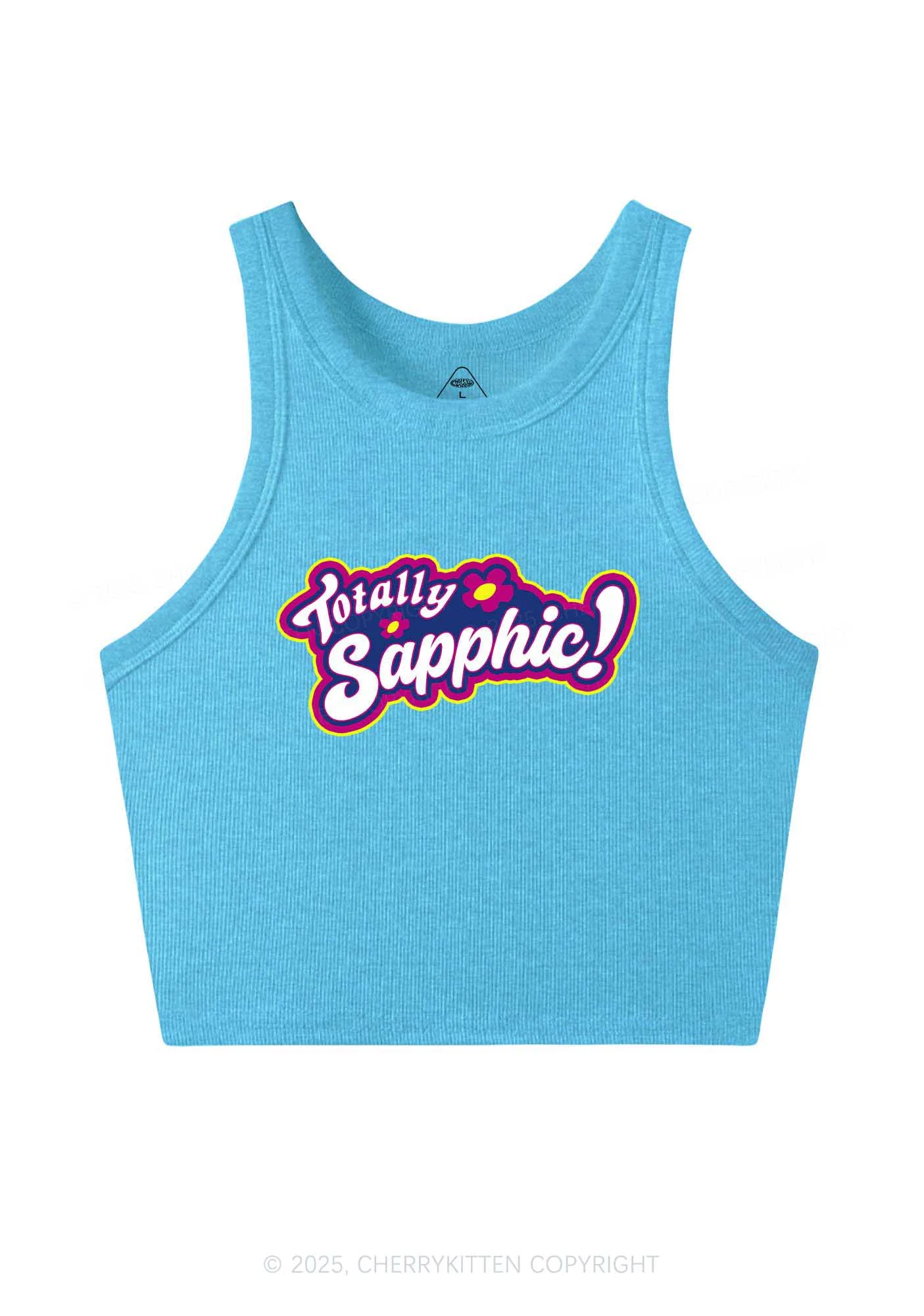 Totally Sapphic Pride Y2K Crop Tank Top Cherrykitten - Image 4
