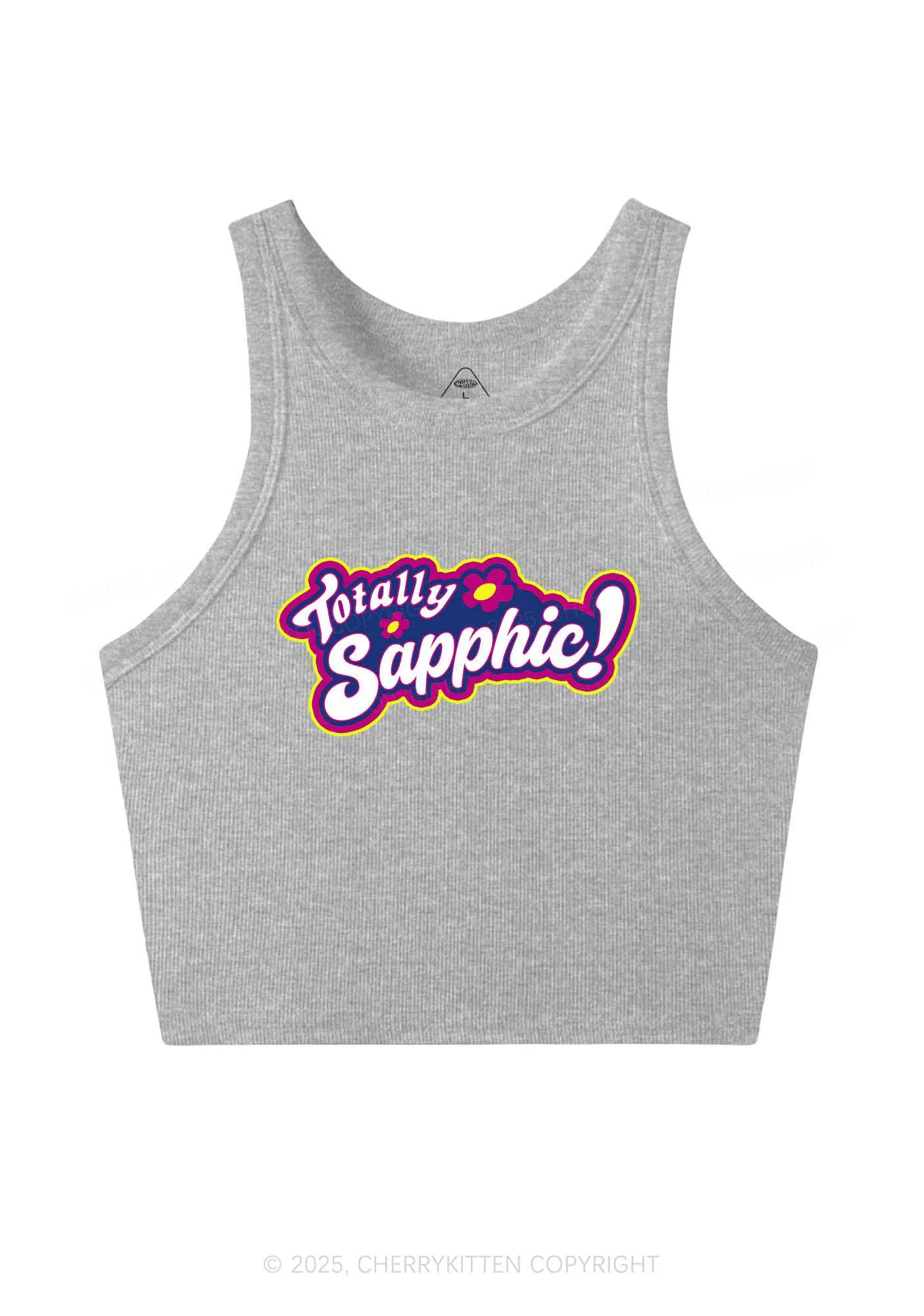 Totally Sapphic Pride Y2K Crop Tank Top Cherrykitten - Image 5