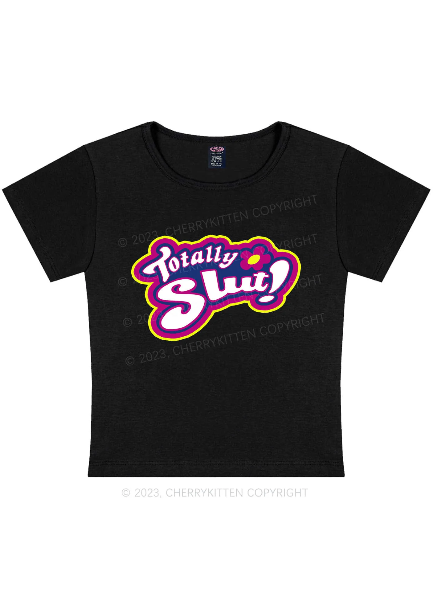 Totally Slxt Y2K Baby Tee Cherrykitten - Image 5
