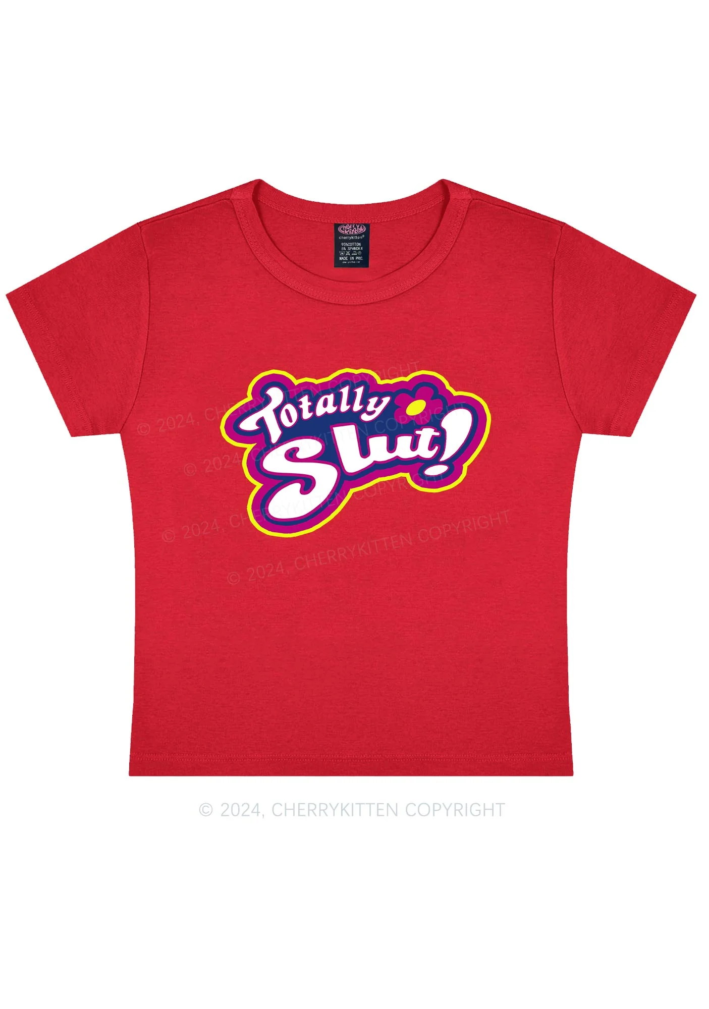 Totally Slxt Y2K Baby Tee Cherrykitten - Image 9