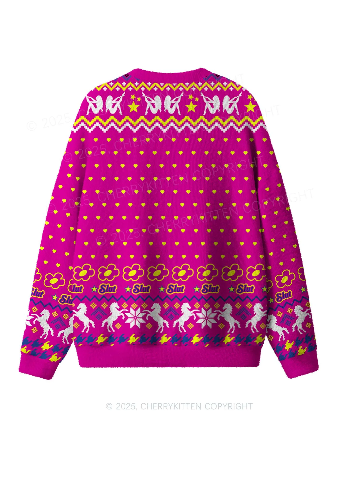 Totally Slxt Y2K Christmas Knit Sweatshirt Cherrykitten - Image 3