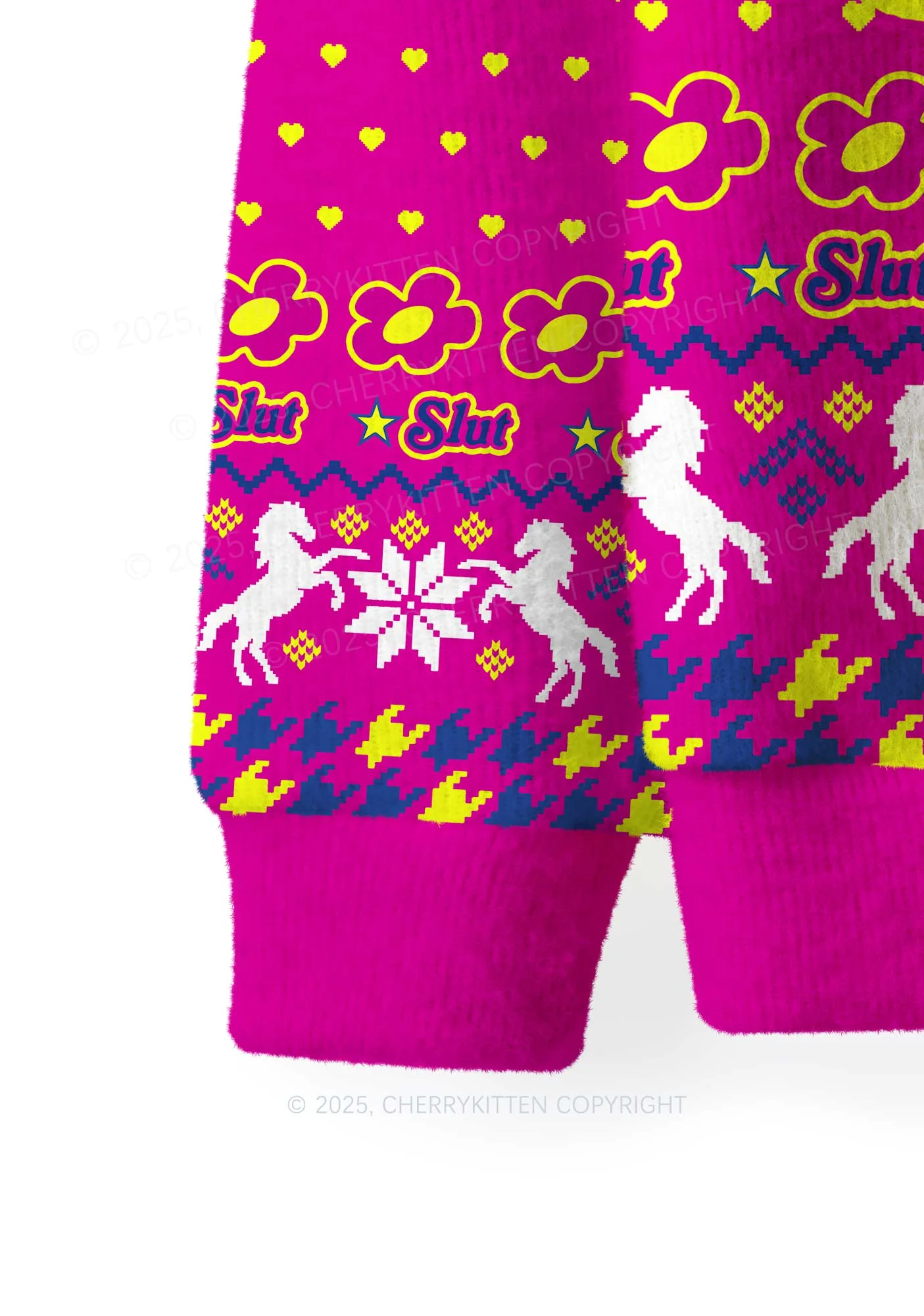 Totally Slxt Y2K Christmas Knit Sweatshirt Cherrykitten - Image 4