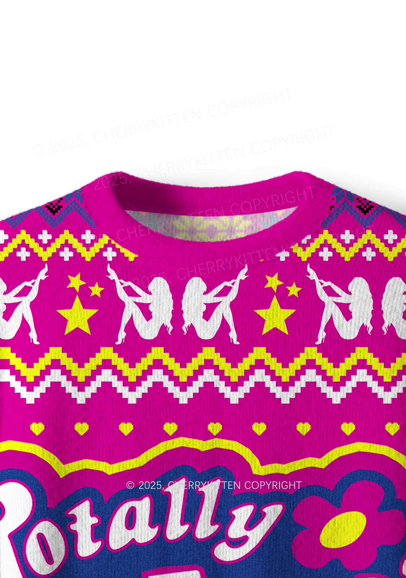 Totally Slxt Y2K Christmas Knit Sweatshirt Cherrykitten - Image 5