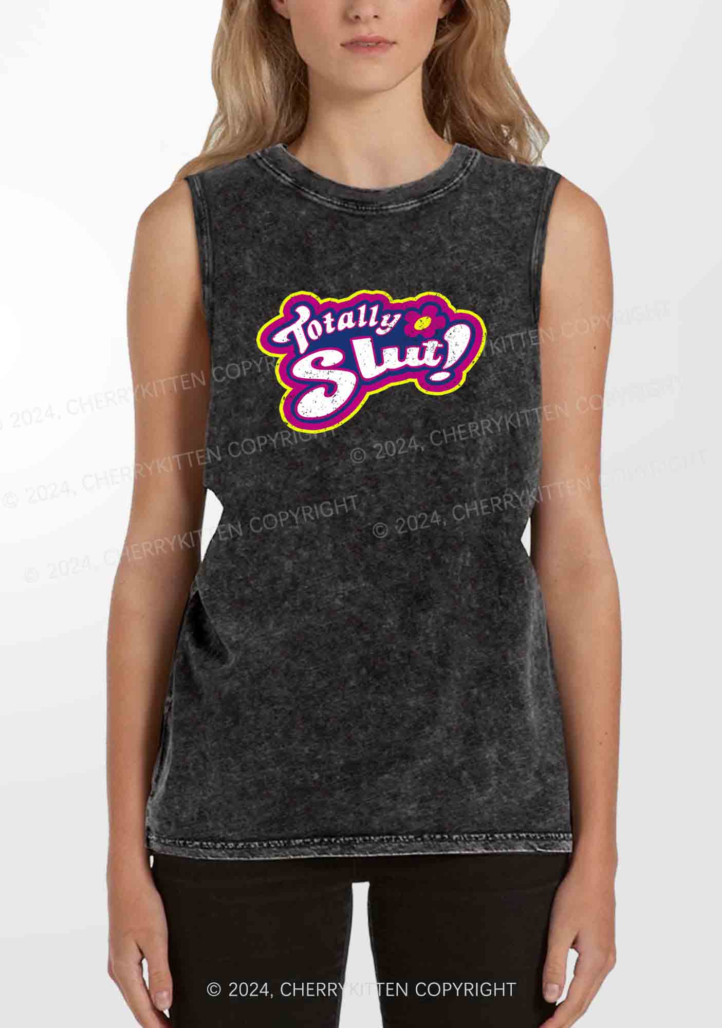 Totally Slxt Y2K Washed Tank Cherrykitten - Image 2