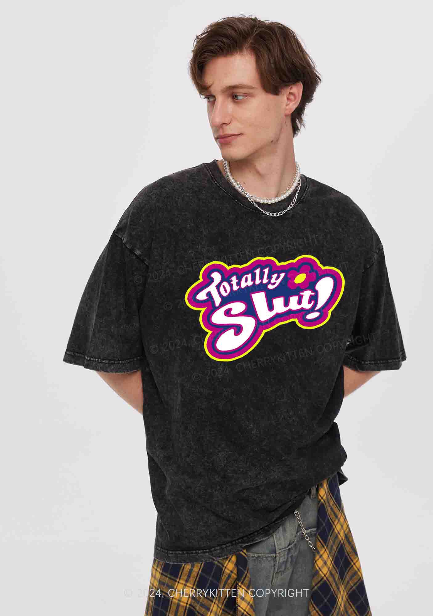 Totally Slxt Y2K Washed Tee Cherrykitten - Image 3