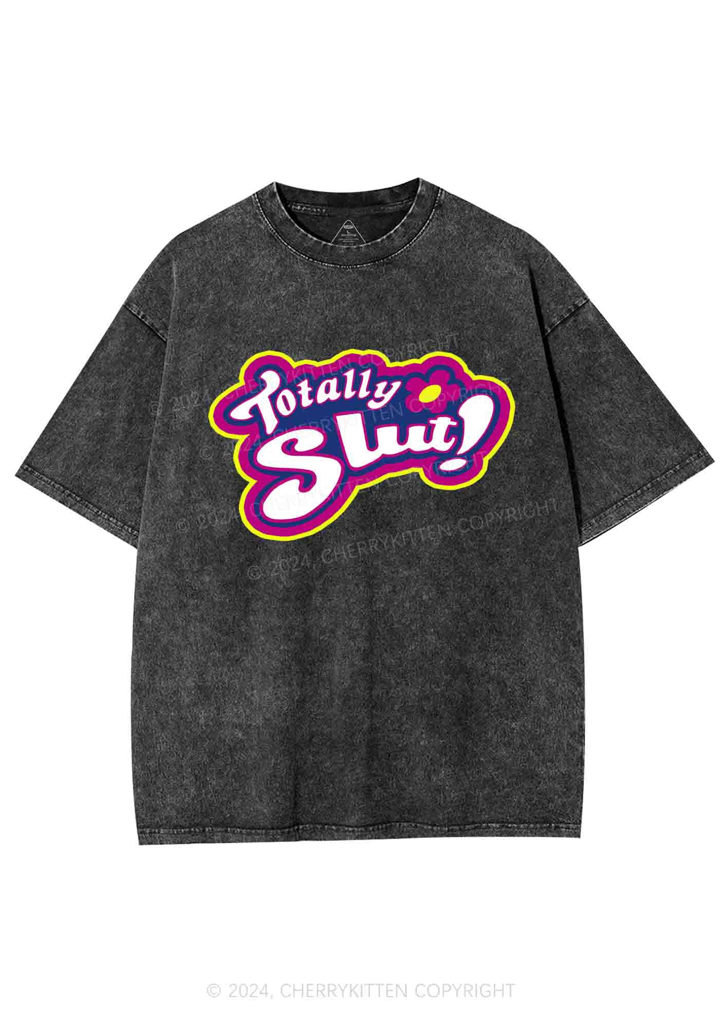 Totally Slxt Y2K Washed Tee Cherrykitten - Image 4