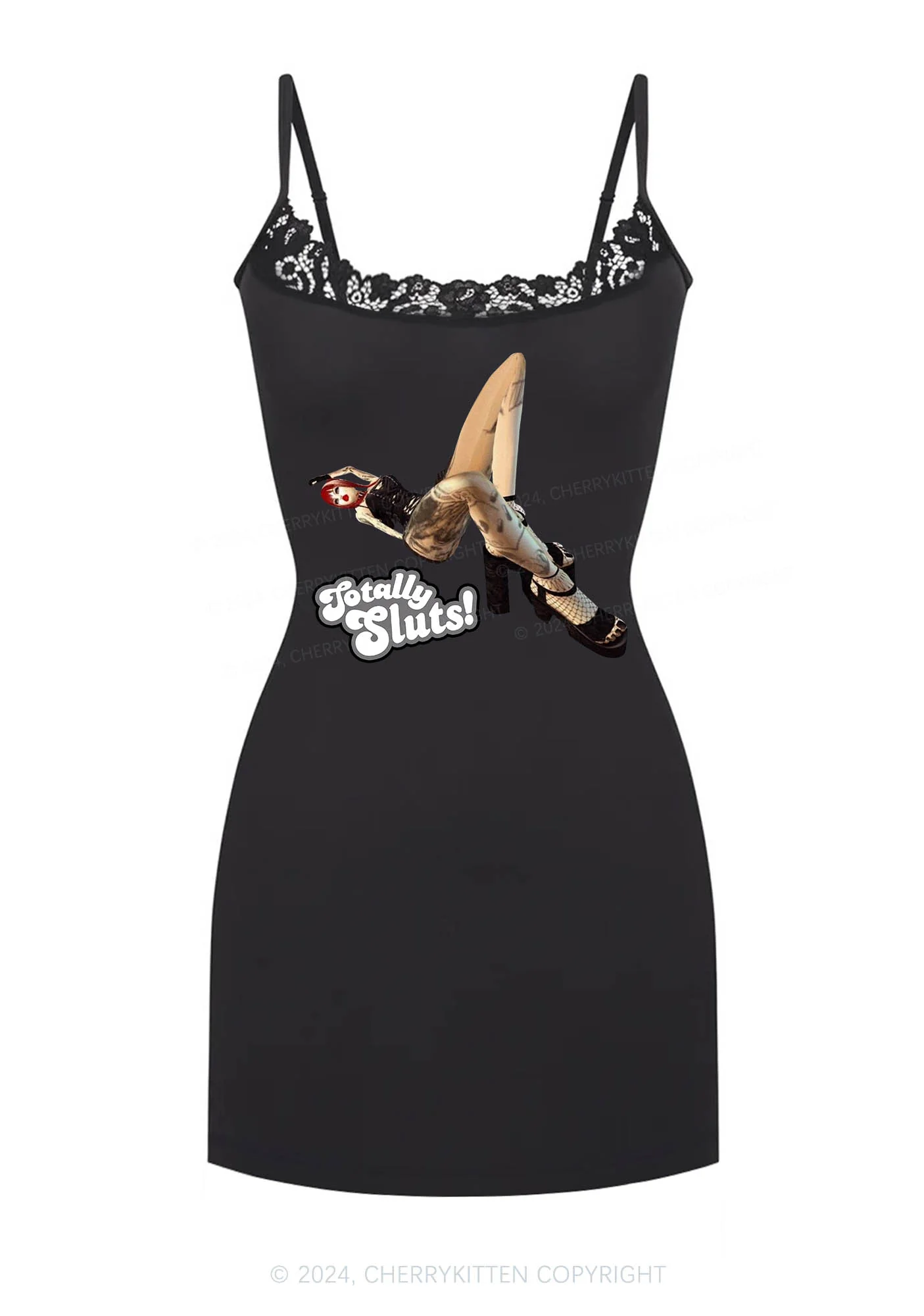 Totally Slxts Y2K Lace Slip Dress Cherrykitten - Image 3