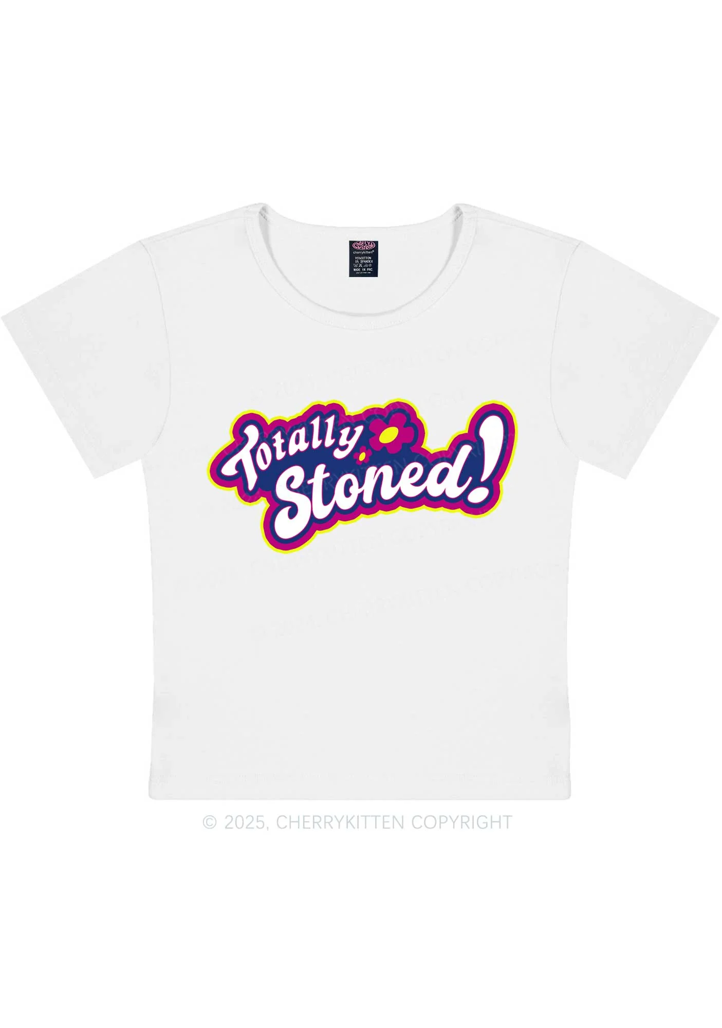 Totally Stoned Y2K Baby Tee Cherrykitten - Image 4