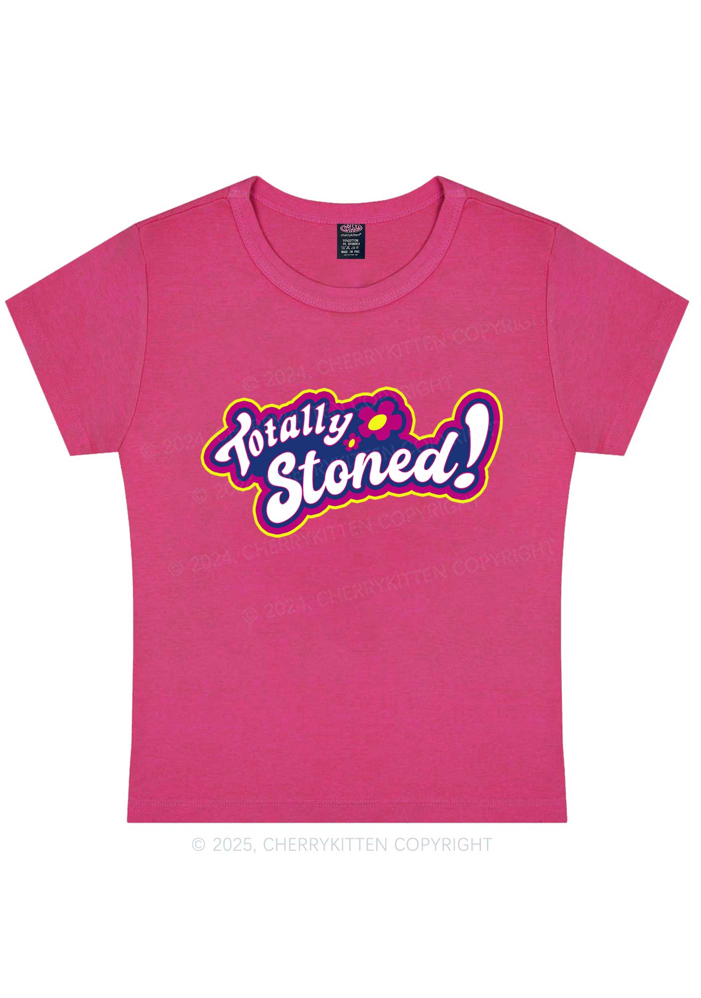 Totally Stoned Y2K Baby Tee Cherrykitten - Image 5