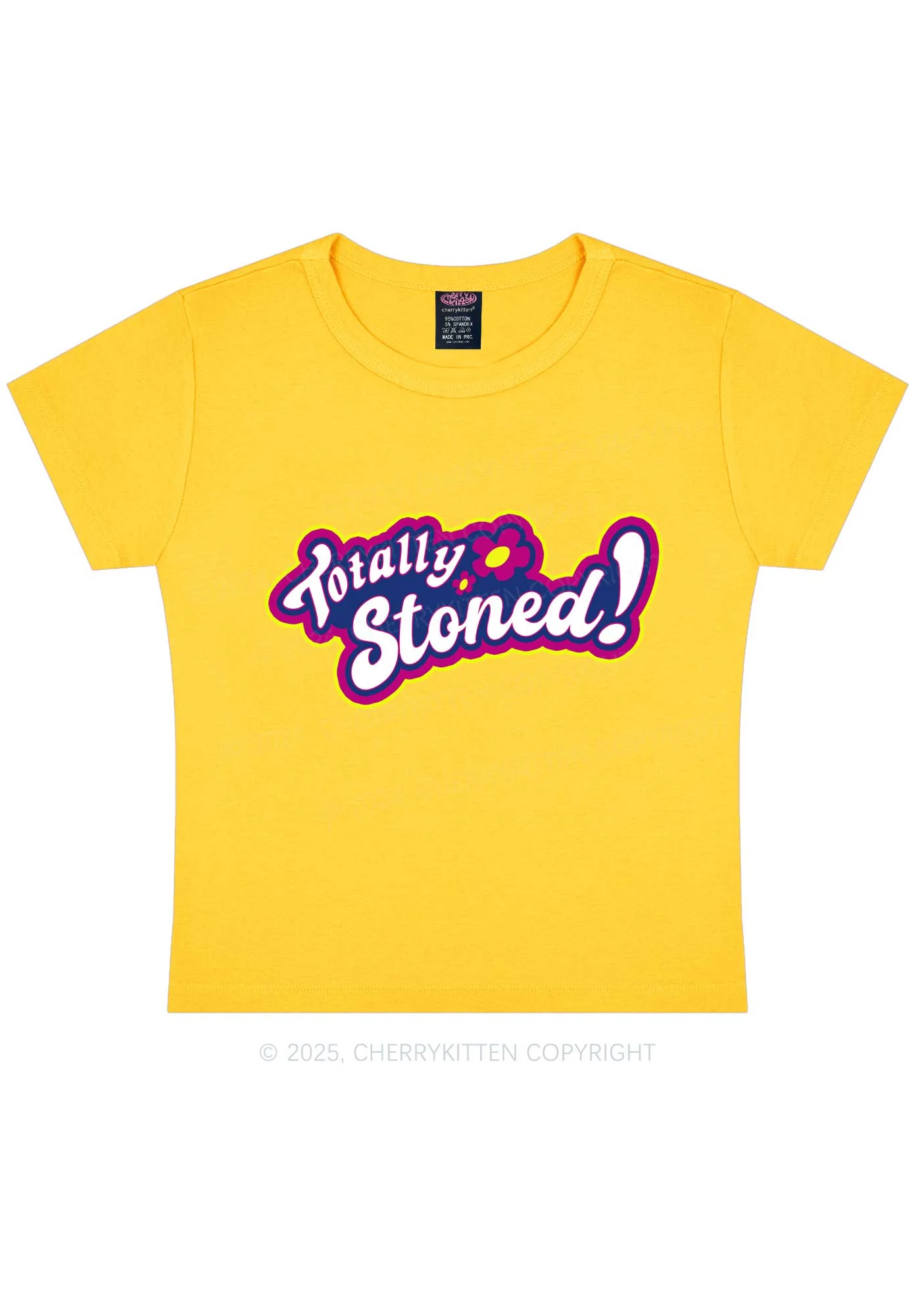 Totally Stoned Y2K Baby Tee Cherrykitten - Image 6
