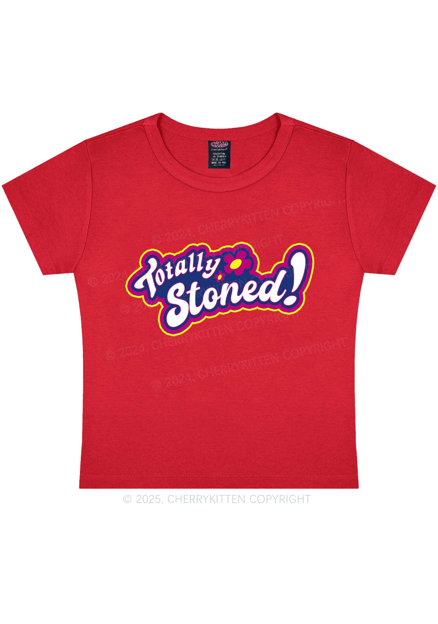 Totally Stoned Y2K Baby Tee Cherrykitten - Image 7
