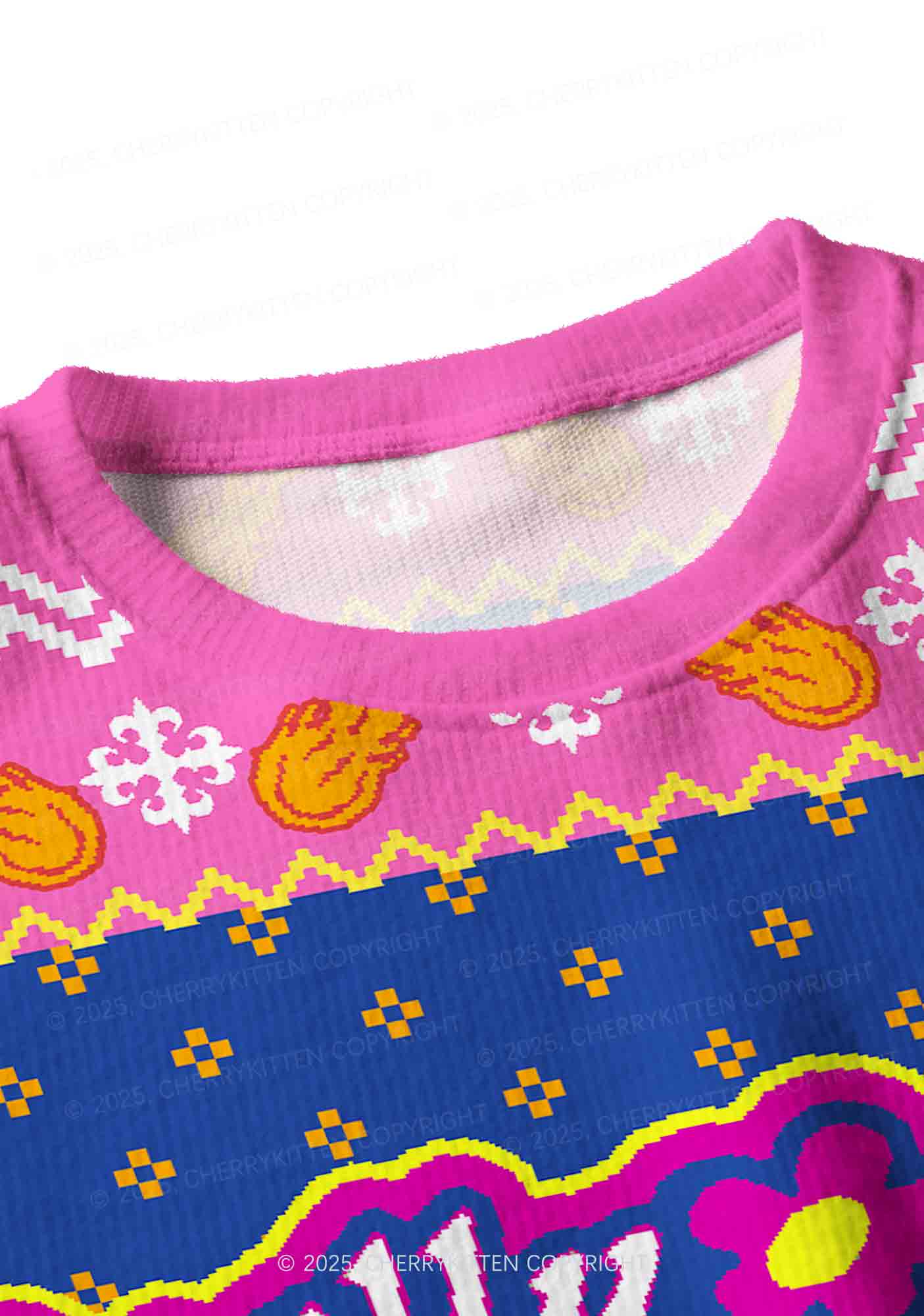 Totally Stoned Y2K Christmas Crop Knit Sweatshirt Cherrykitten - Image 4