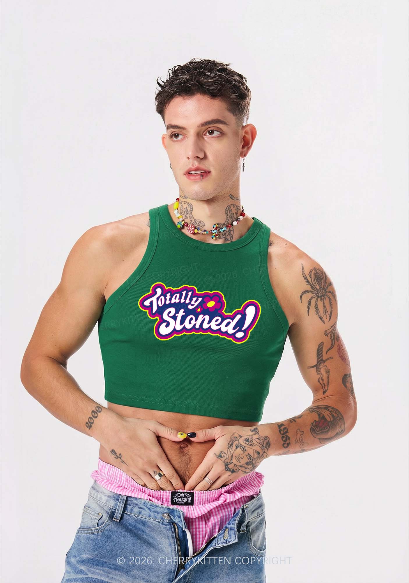Totally Stoned Y2K Crop Tank Top Cherrykitten - Image 2