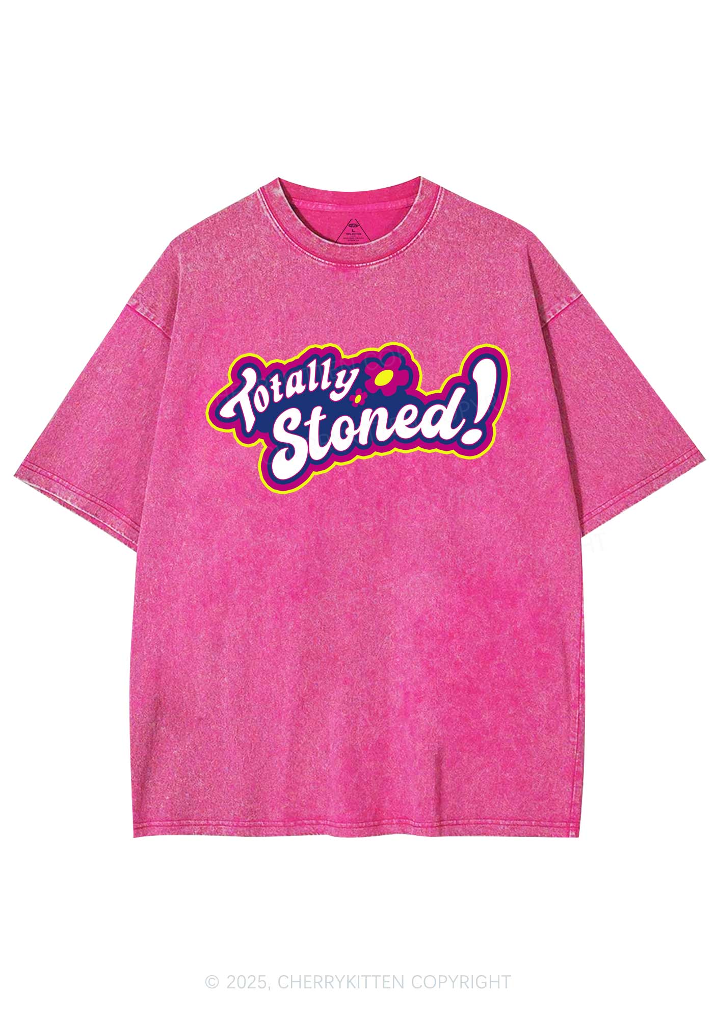 Totally Stoned Y2K Shirts Washed Tee Cherrykitten - Image 4
