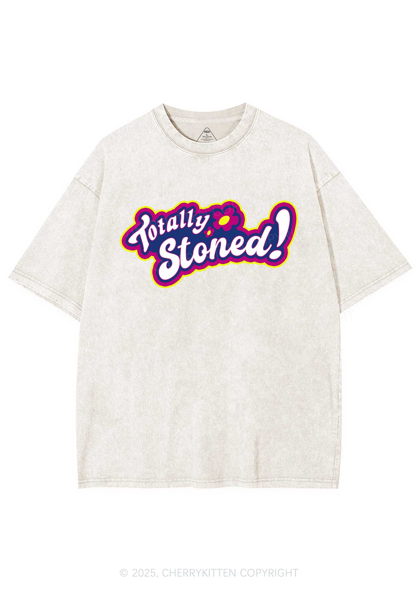Totally Stoned Y2K Shirts Washed Tee Cherrykitten - Image 5