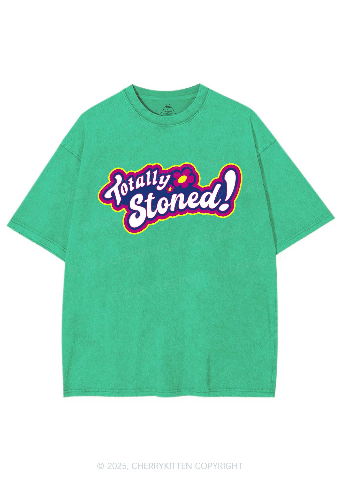 Totally Stoned Y2K Shirts Washed Tee Cherrykitten - Image 6