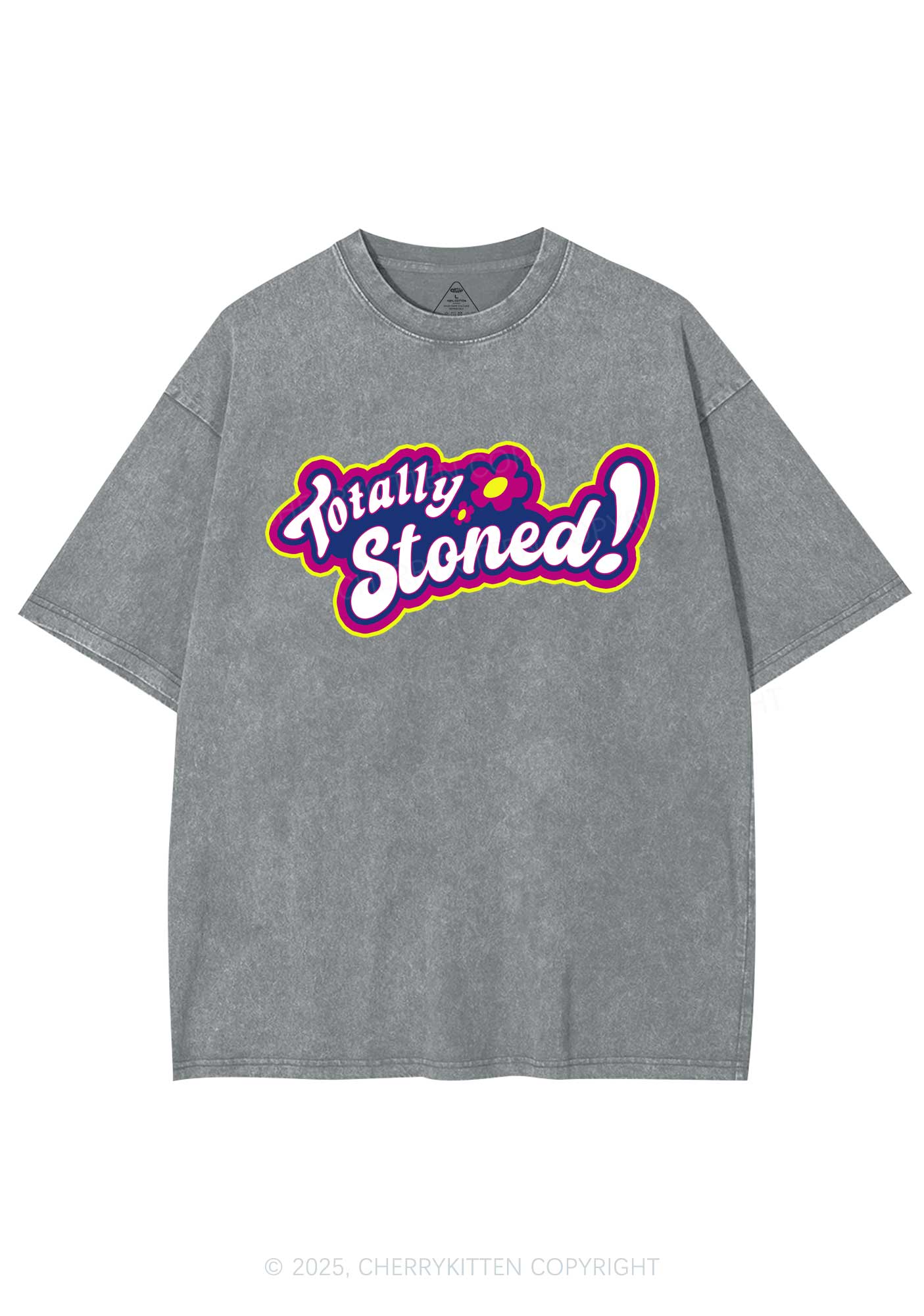Totally Stoned Y2K Shirts Washed Tee Cherrykitten - Image 7