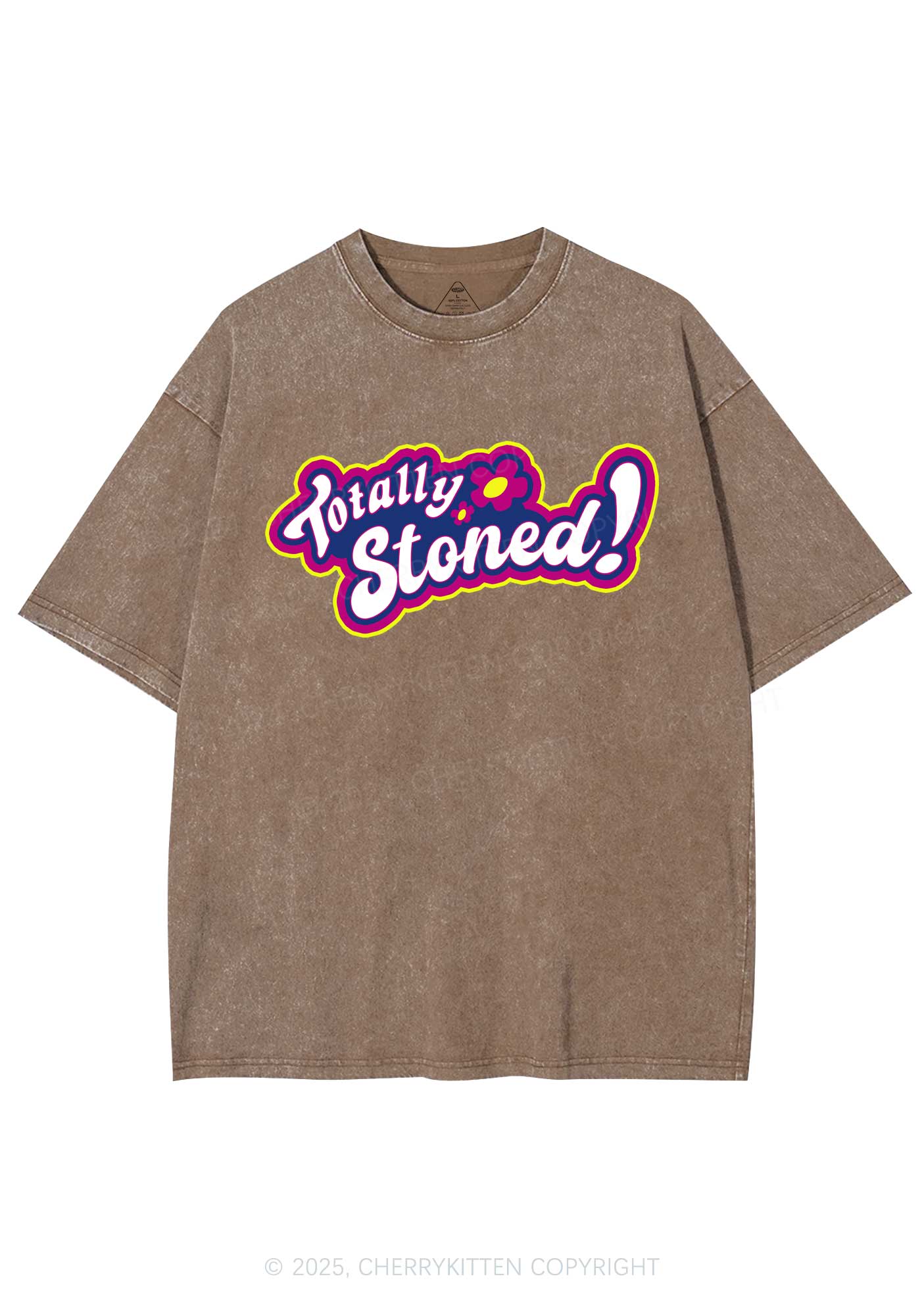 Totally Stoned Y2K Shirts Washed Tee Cherrykitten - Image 8