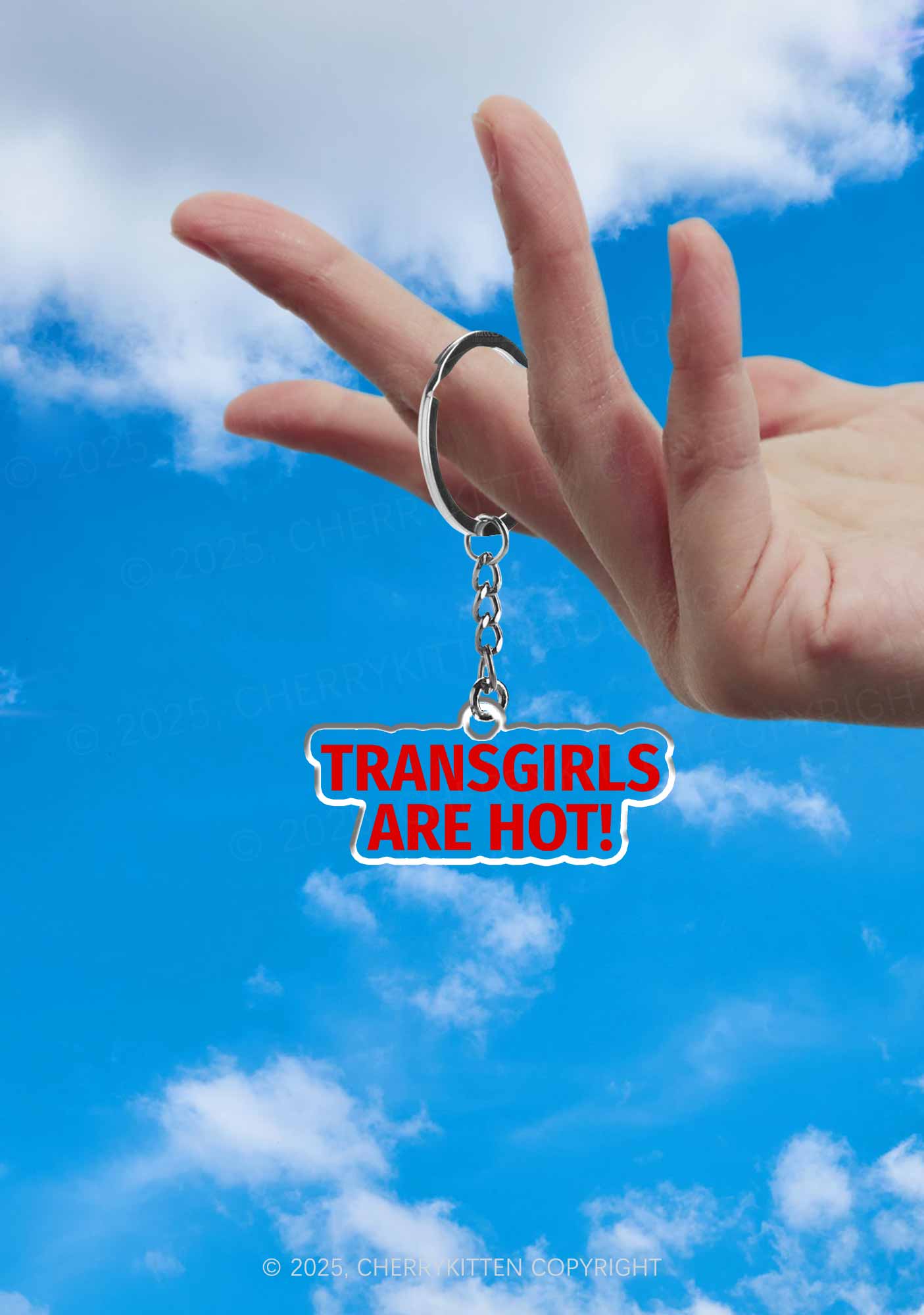 Transgirls Are Hot Pride 1Pc Y2K Keychain Cherrykitten - Image 2