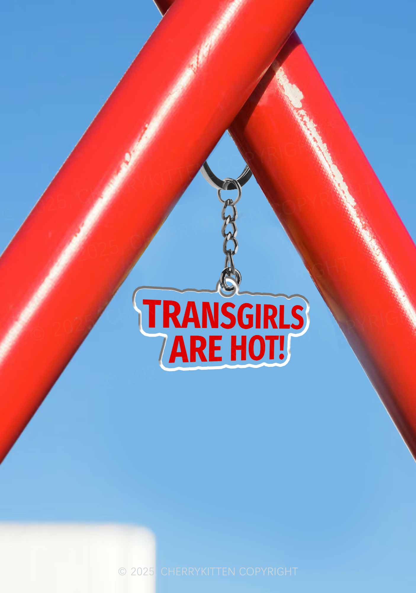 Transgirls Are Hot Pride 1Pc Y2K Keychain Cherrykitten - Image 3