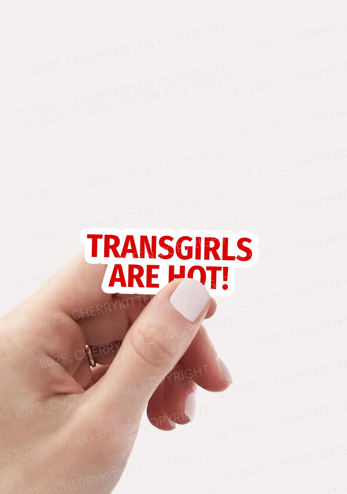 Transgirls Are Hot Pride 1Pc Y2K Sticker Cherrykitten - Image 2
