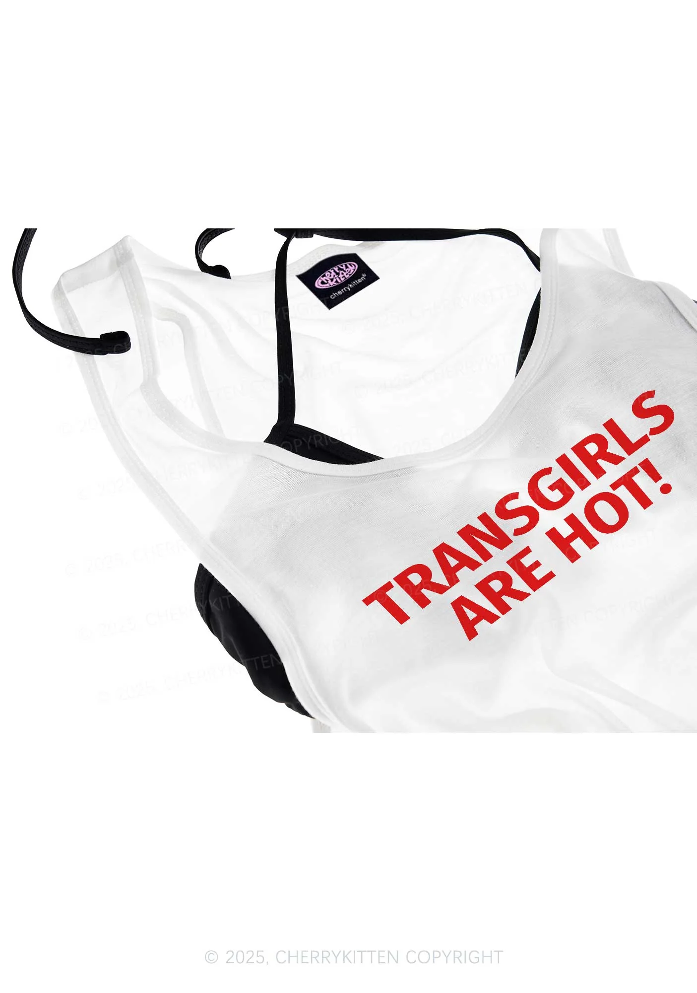 Transgirls Are Hot Pride Y2K Sheer Boyfriend Tank Cherrykitten - Image 4