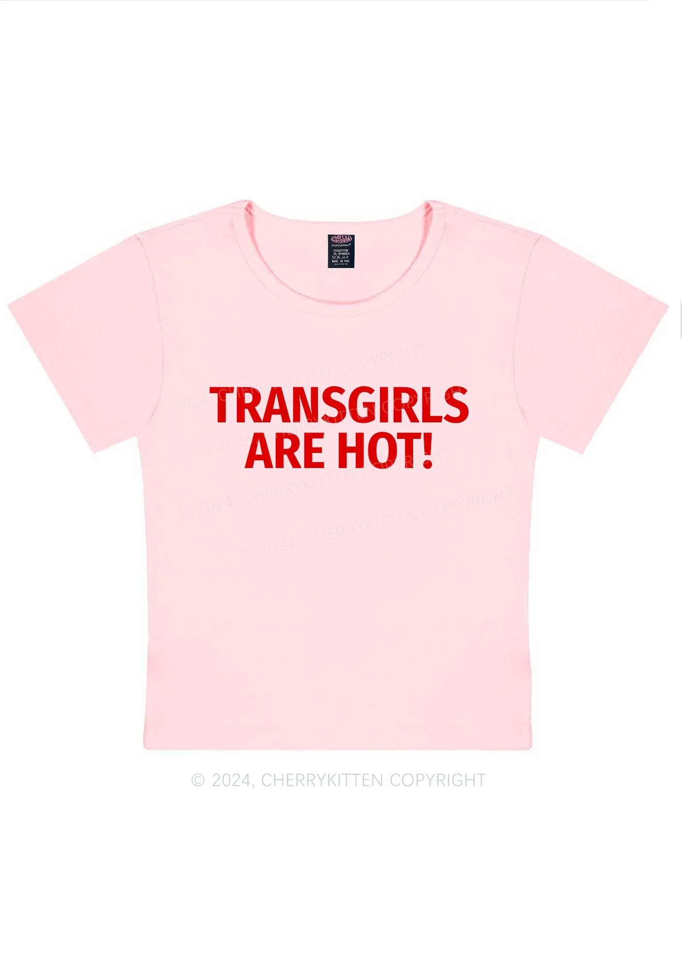 Transgirls Are Hot Y2K Baby Tee Cherrykitten - Image 10