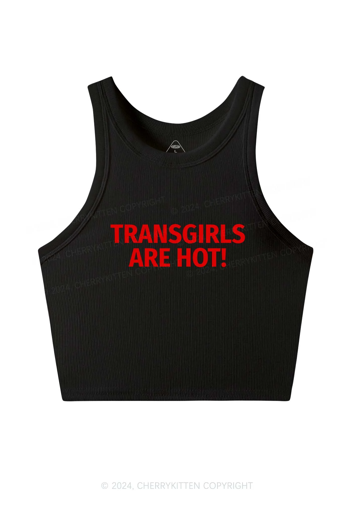 Transgirls Are Hot Y2K Crop Tank Top Cherrykitten - Image 3