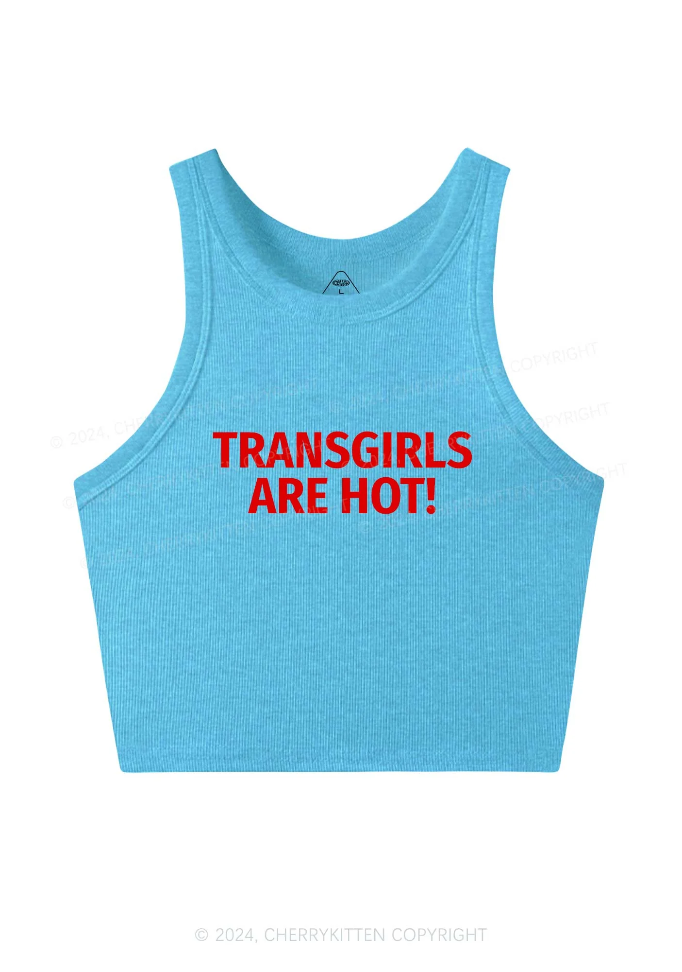 Transgirls Are Hot Y2K Crop Tank Top Cherrykitten - Image 5